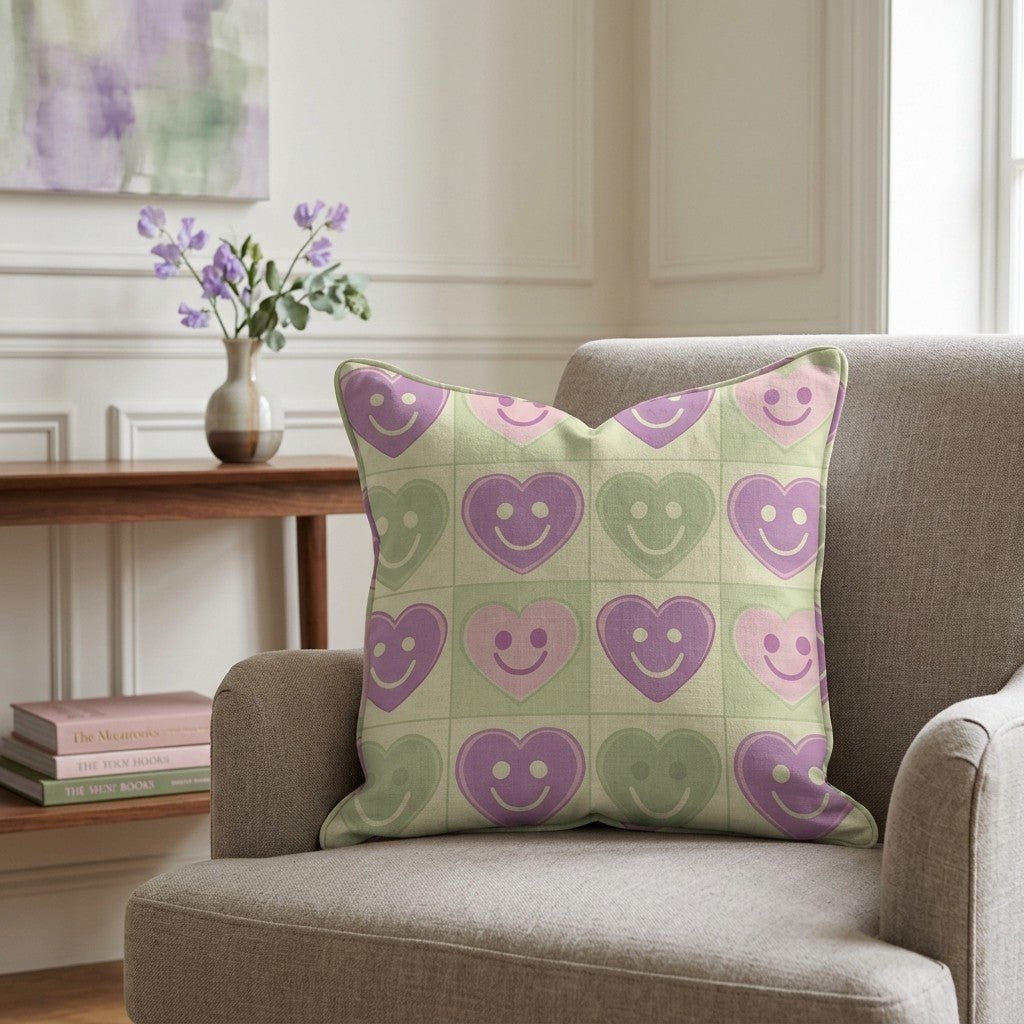 Happy Hearts Throw Pillow - Benton Lane Home - Lemon Park