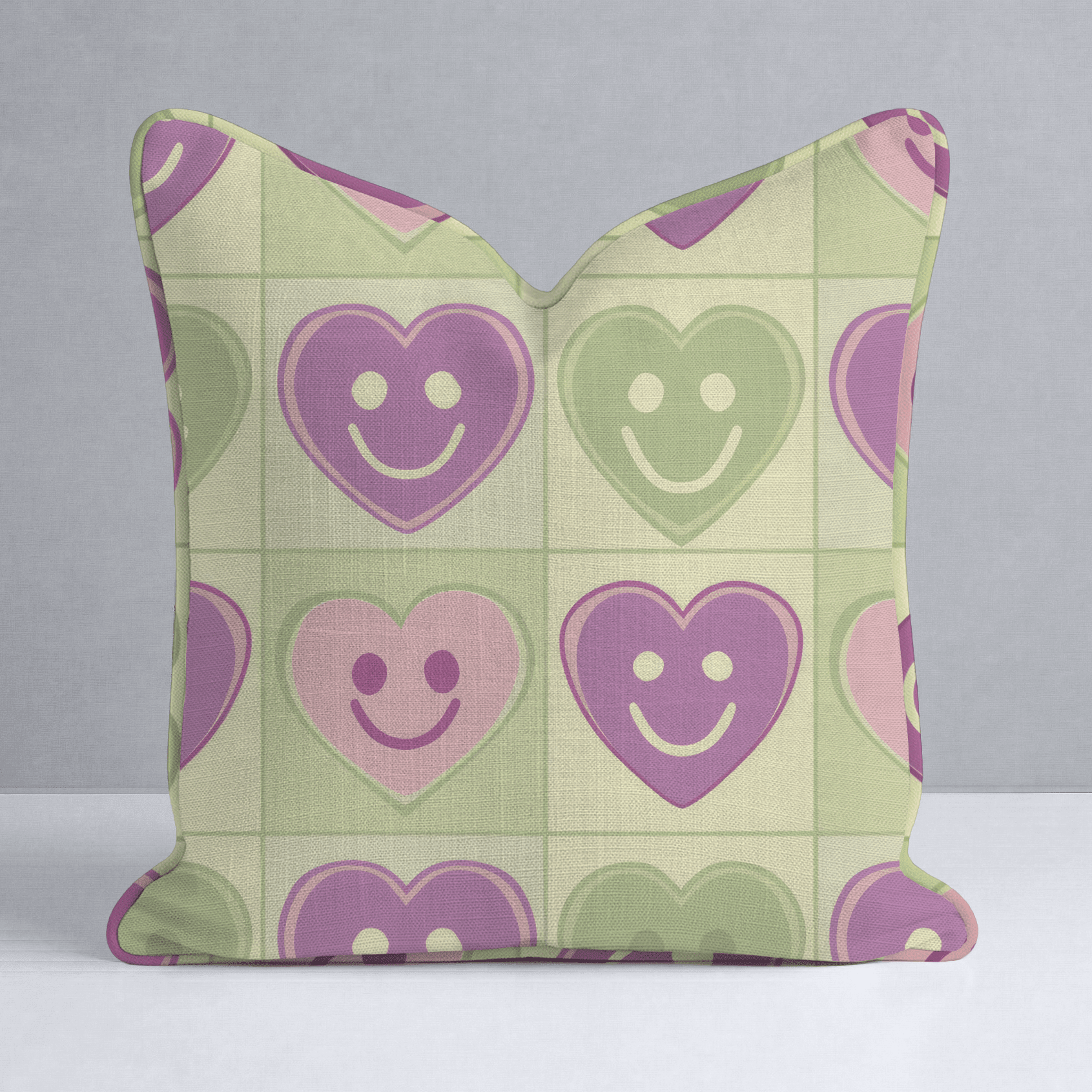 Happy Hearts Throw Pillow - Benton Lane Home - Lemon Park