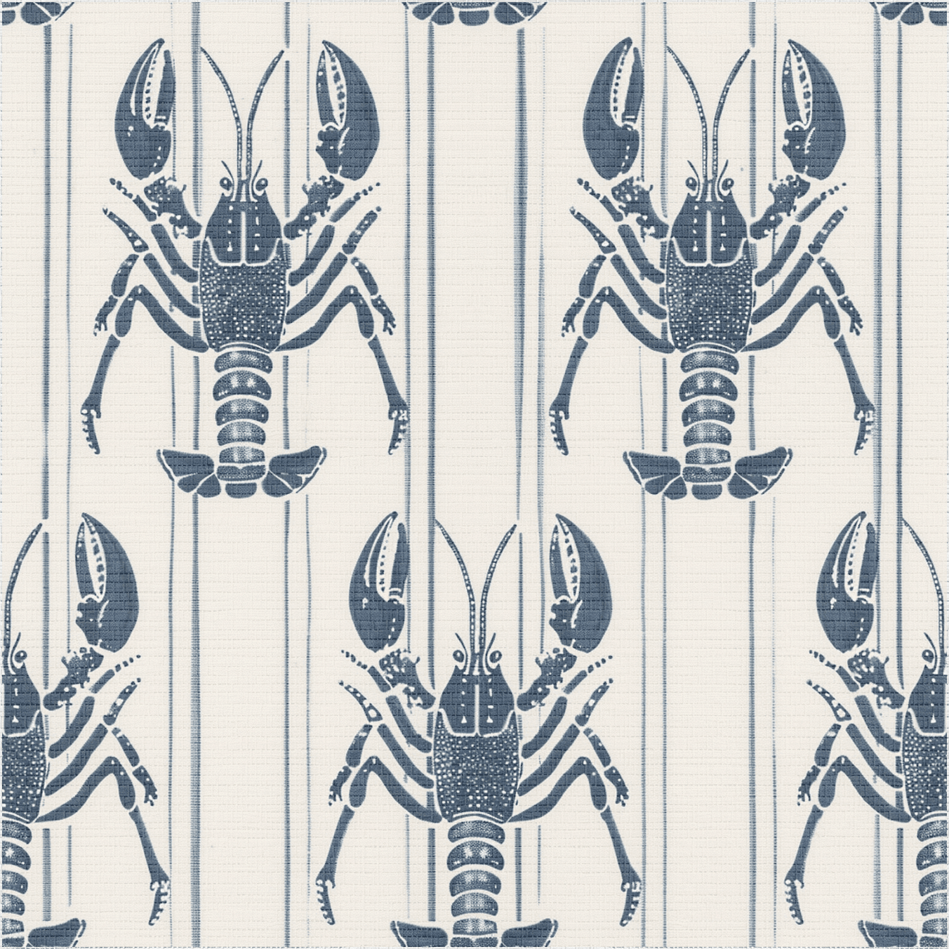 Harbor Lobsters Faux Grasscloth Wallpaper - Benton Lane Home - Painted Paper