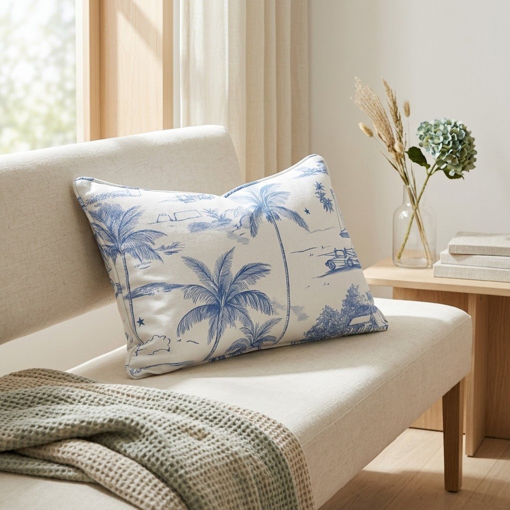Harbor Toile Throw Pillow - Benton Lane Home - Lemon Park