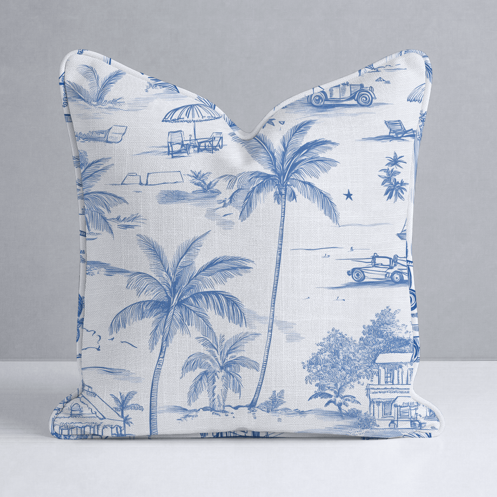 Harbor Toile Throw Pillow - Benton Lane Home - Lemon Park