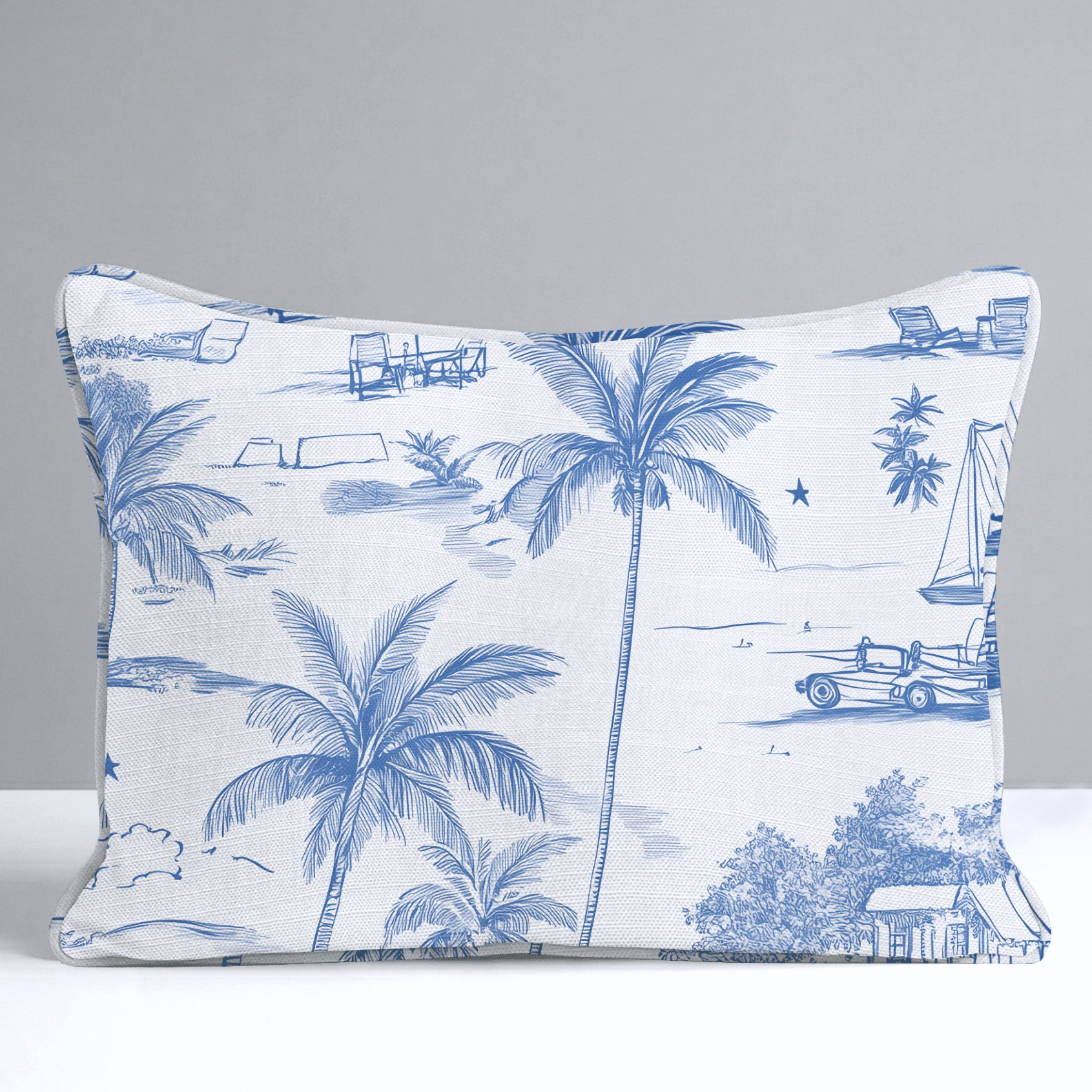 Harbor Toile Throw Pillow - Benton Lane Home - Lemon Park