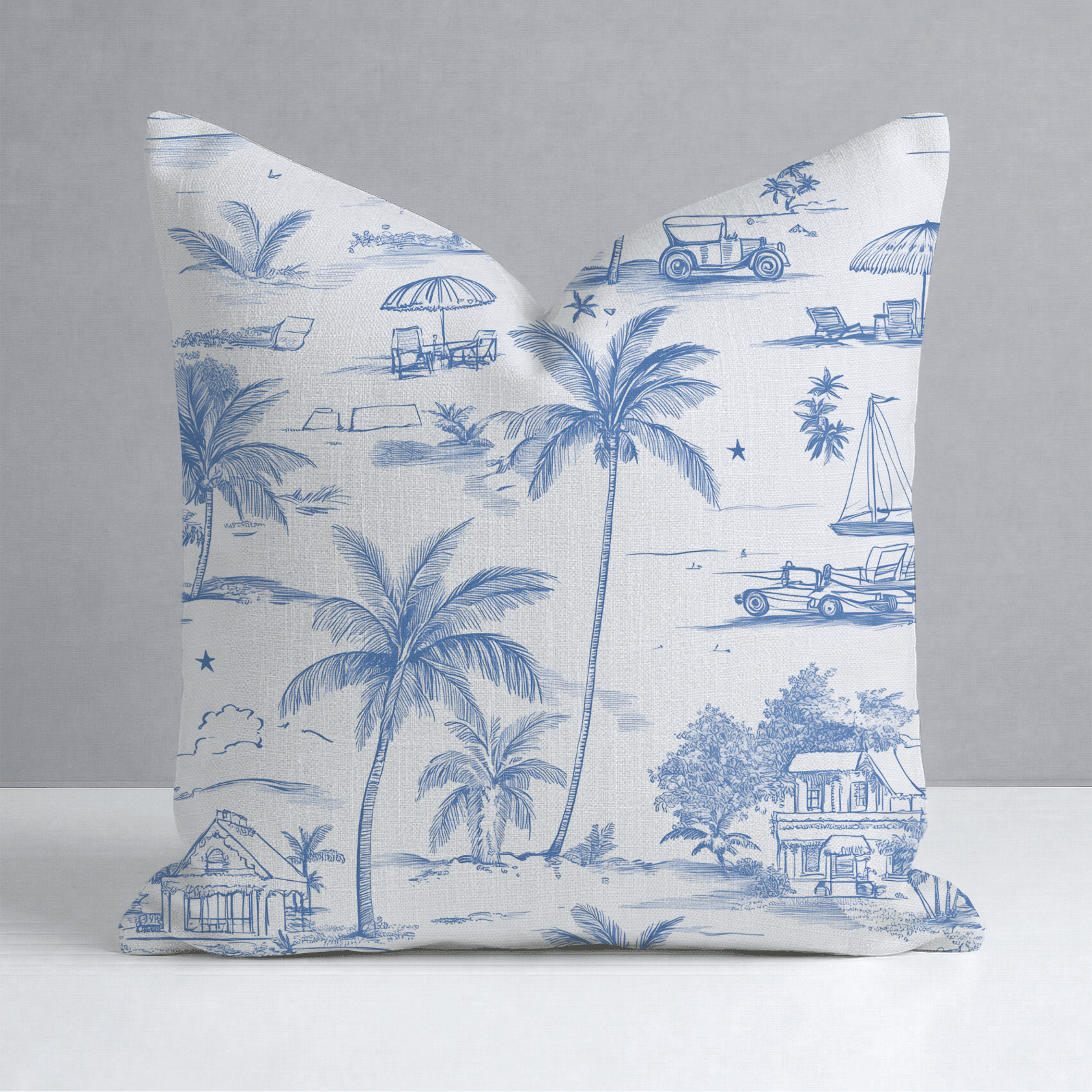 Harbor Toile Throw Pillow - Benton Lane Home - Lemon Park
