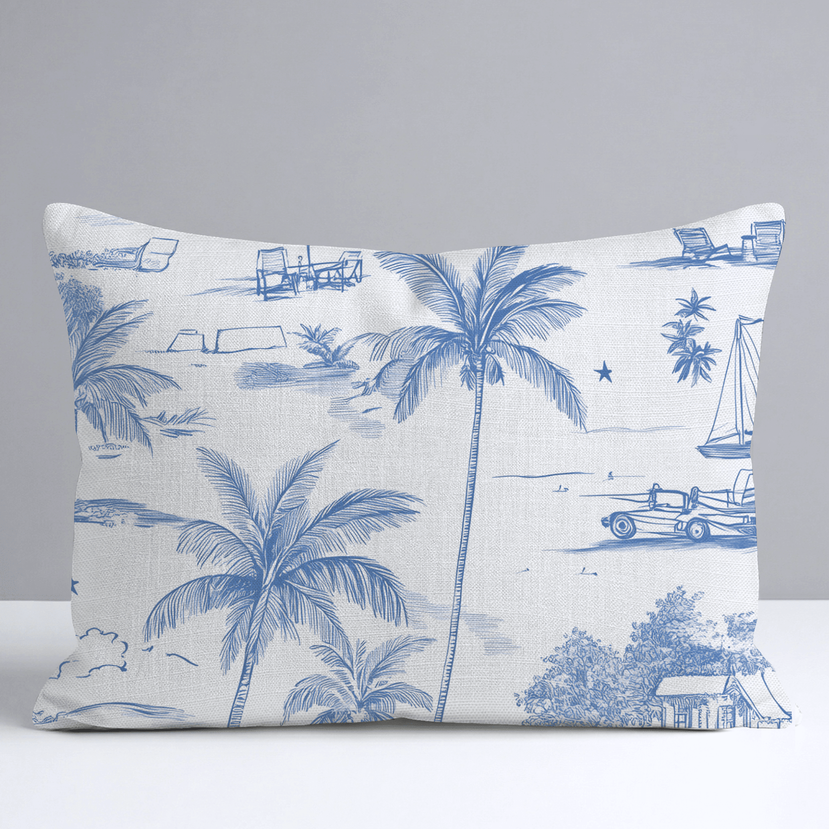 Harbor Toile Throw Pillow - Benton Lane Home - Lemon Park
