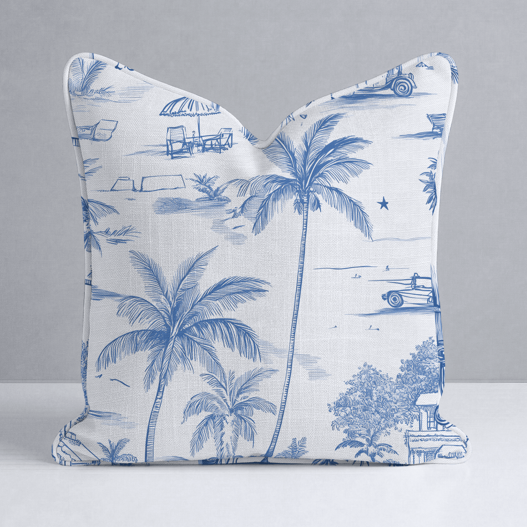 Harbor Toile Throw Pillow - Benton Lane Home - Lemon Park