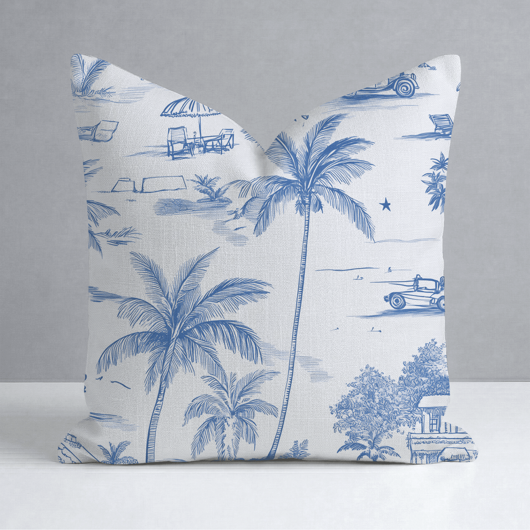 Harbor Toile Throw Pillow - Benton Lane Home - Lemon Park