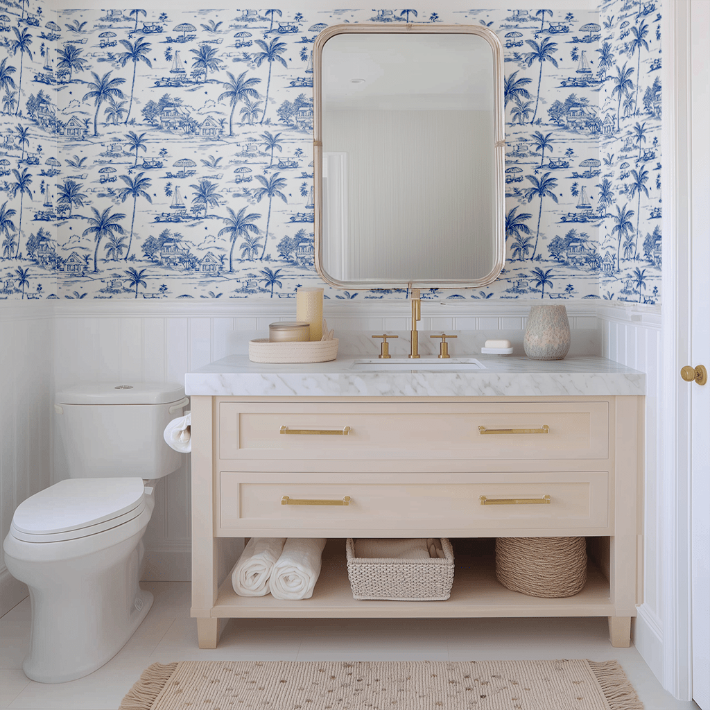 Harbor Toile Wallpaper - Benton Lane Home - Lemon Park