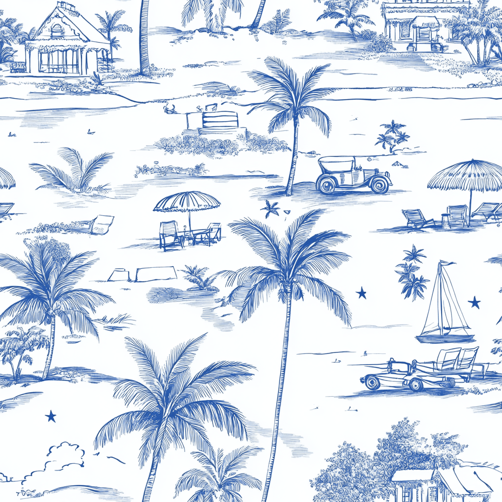 Harbor Toile Wallpaper - Benton Lane Home - Lemon Park