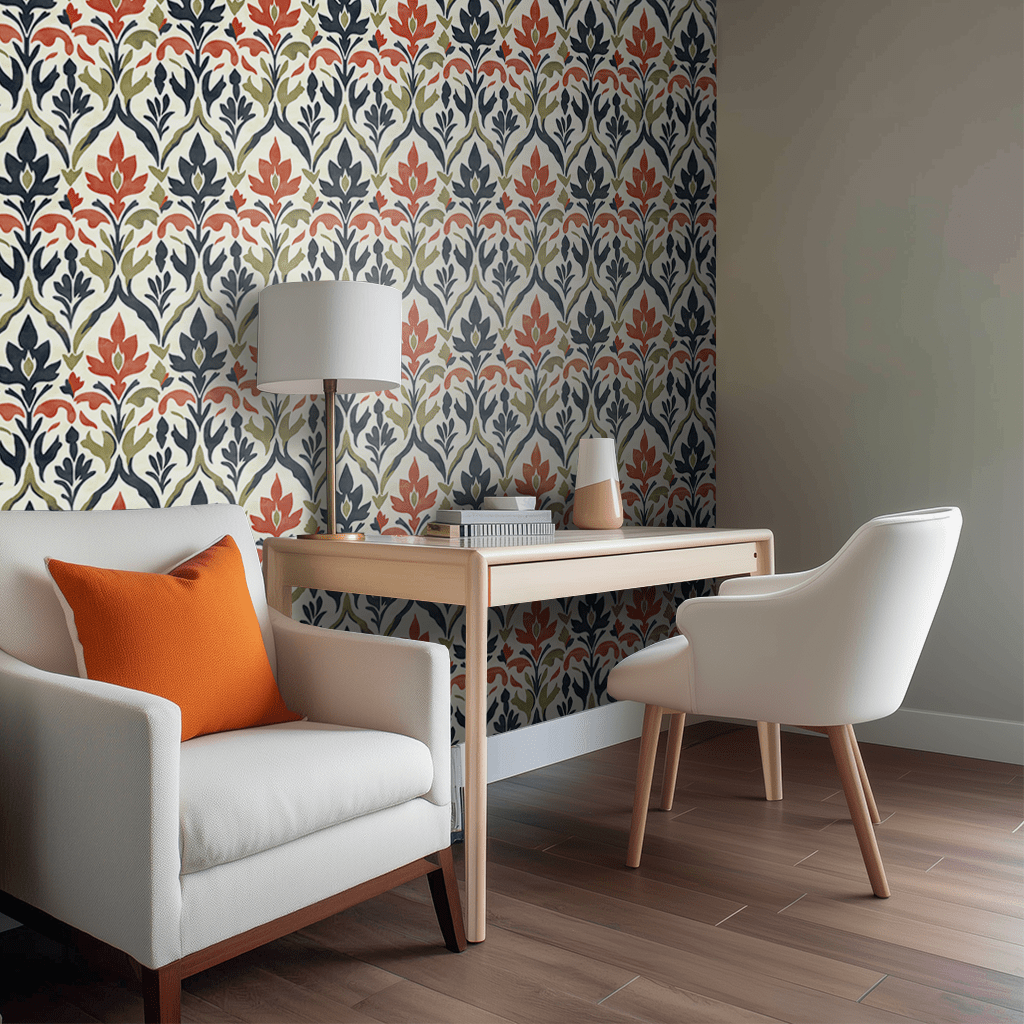 Harvest Flame Wallpaper - Benton Lane Home - Painted Paper