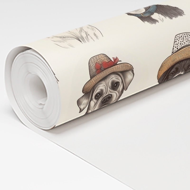 Hats Off to Dogs Wallpaper - Benton Lane Home - Painted Paper