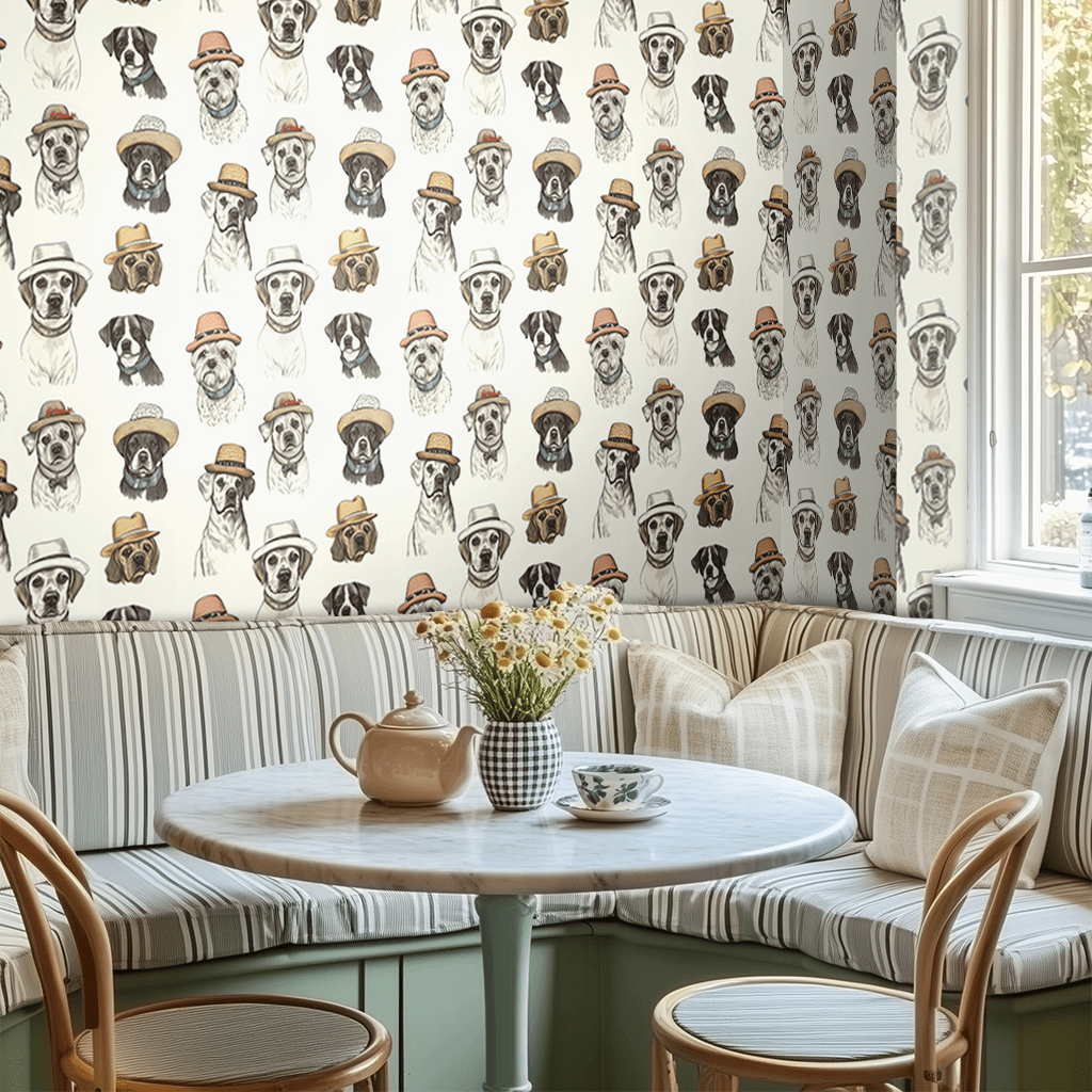 Hats Off to Dogs Wallpaper - Benton Lane Home - Painted Paper