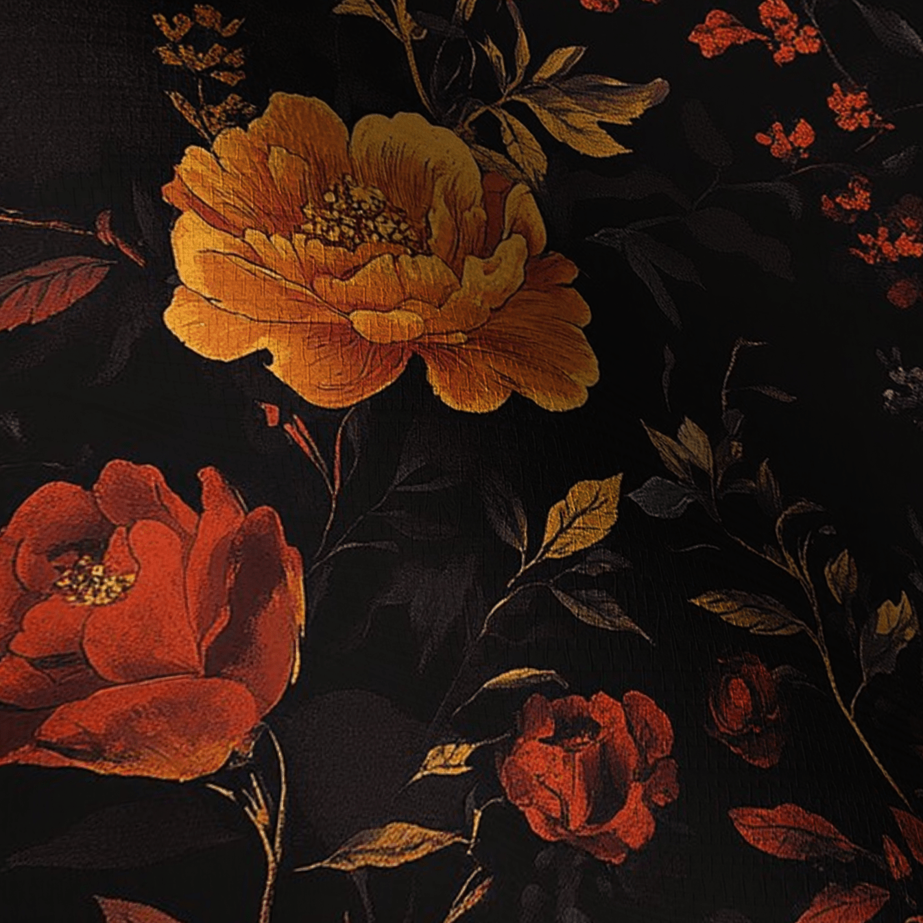 Haunted Floral Faux Grasscloth Wallpaper - Painted Paper
