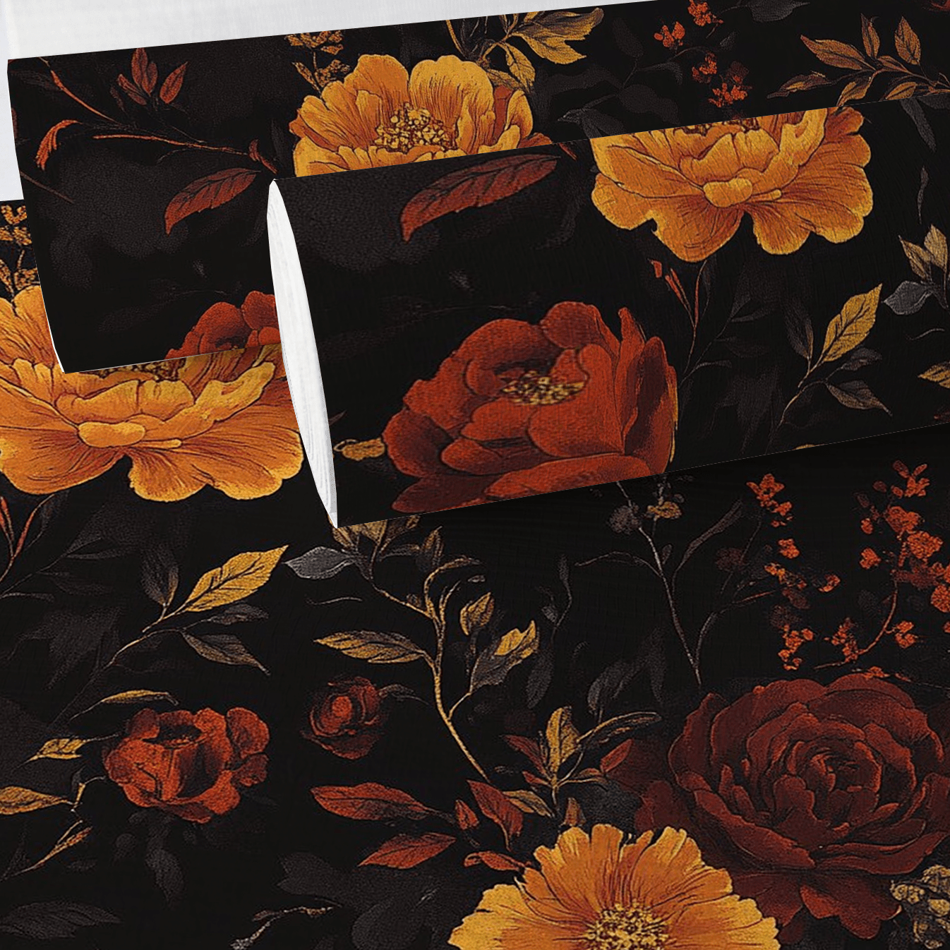 Haunted Floral Faux Grasscloth Wallpaper - Painted Paper