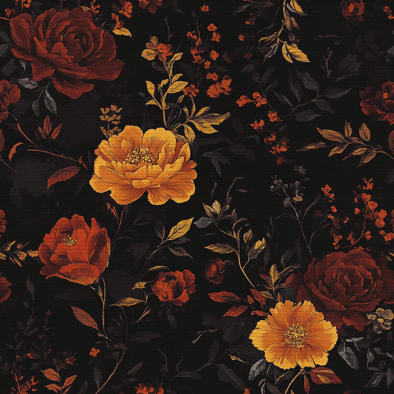 Haunted Floral Faux Grasscloth Wallpaper - Painted Paper