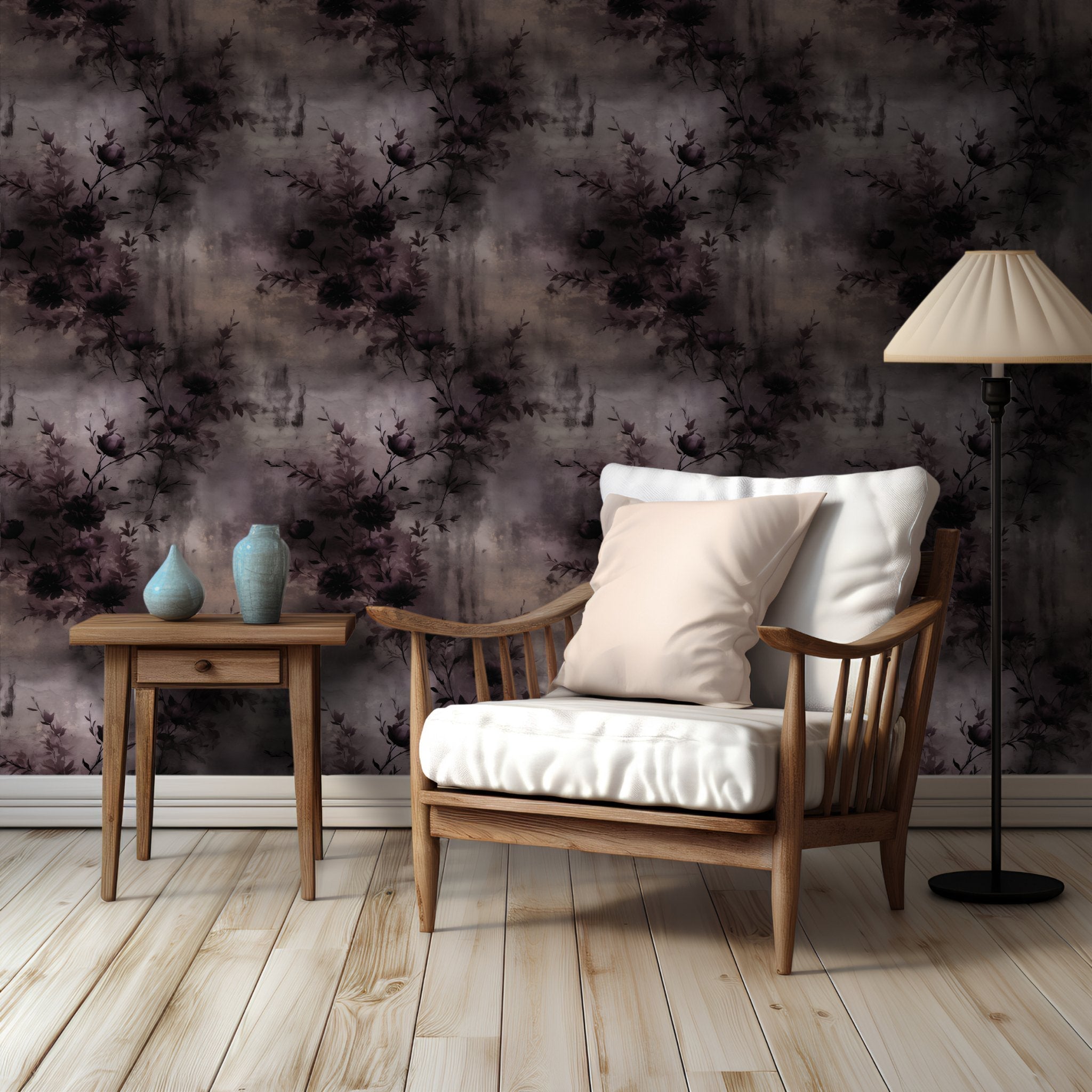 Hayes Flora Wallpaper - Benton Lane Home - Painted Paper