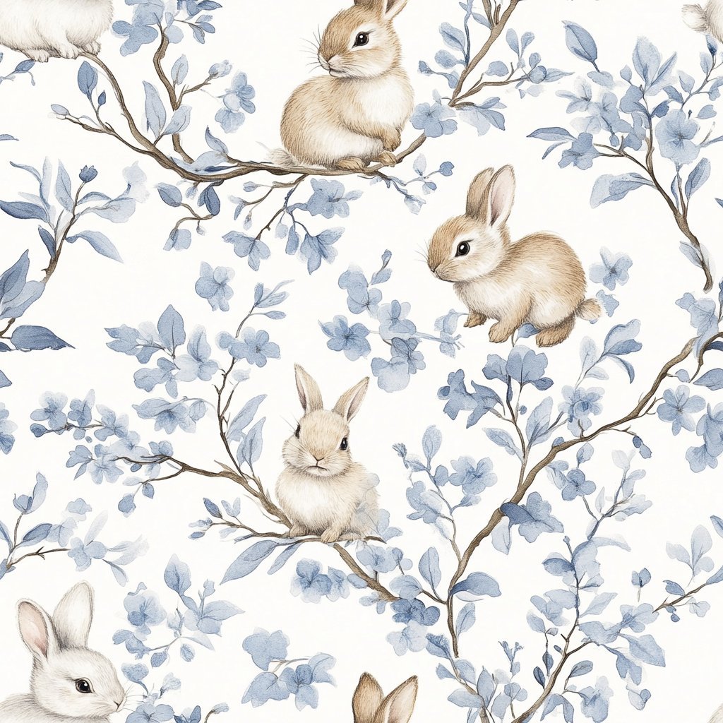 Hazel and Thumper Wallpaper - Benton Lane Home - Painted Paper