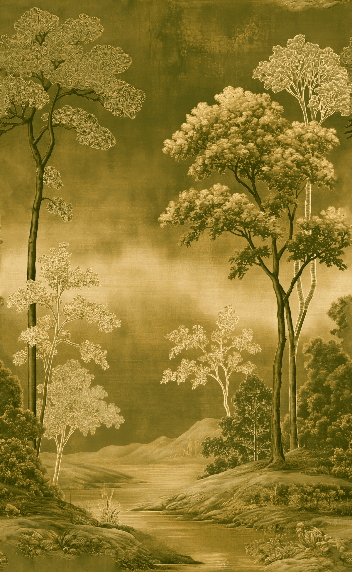 Hazy Sunrise - Wall Mural - Painted Paper