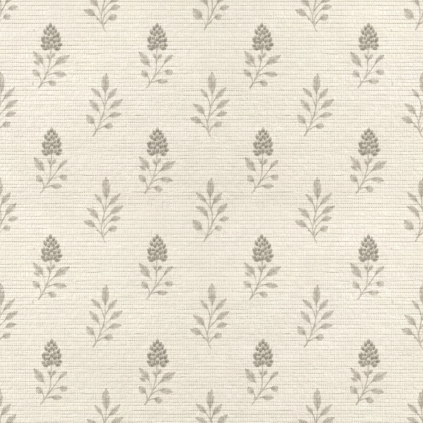 Hedgerow Bone Floral Faux Grasscloth Wallpaper - Lemon Park