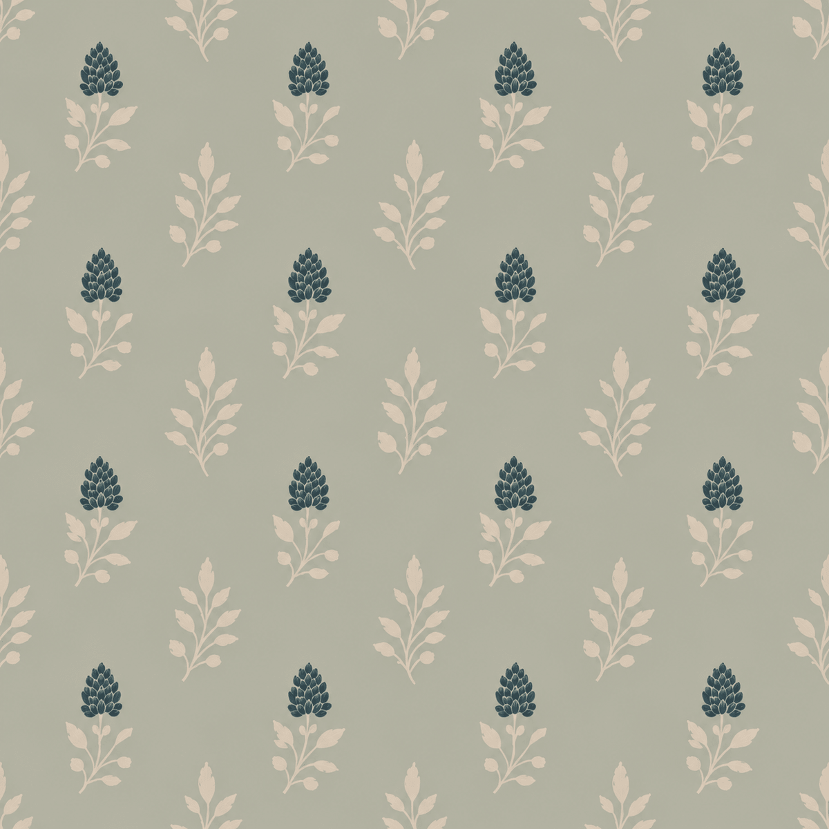 Hedgerow Sage Floral Wallpaper - Lemon Park
