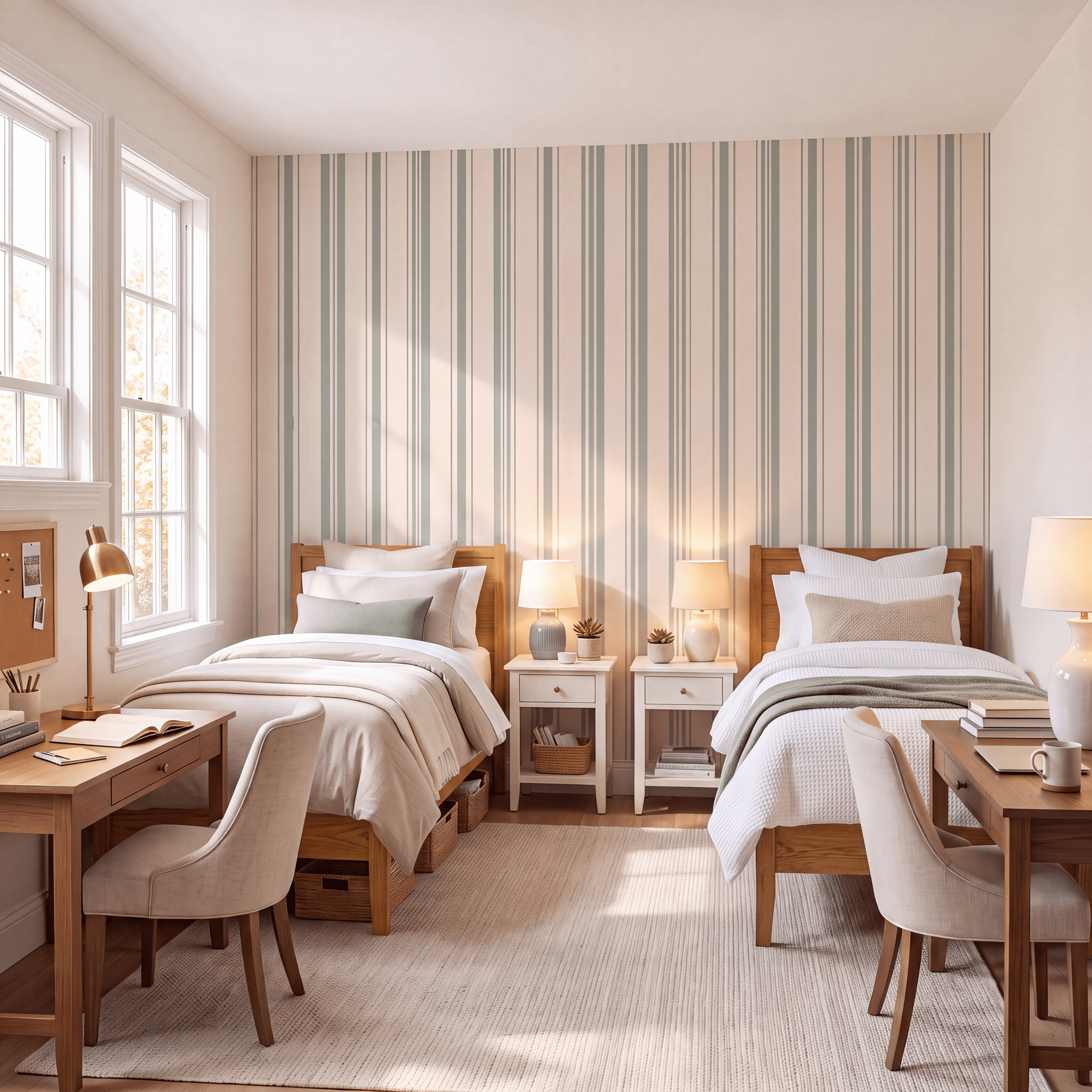 Hedgerow Sage Stripes Wallpaper - Lemon Park