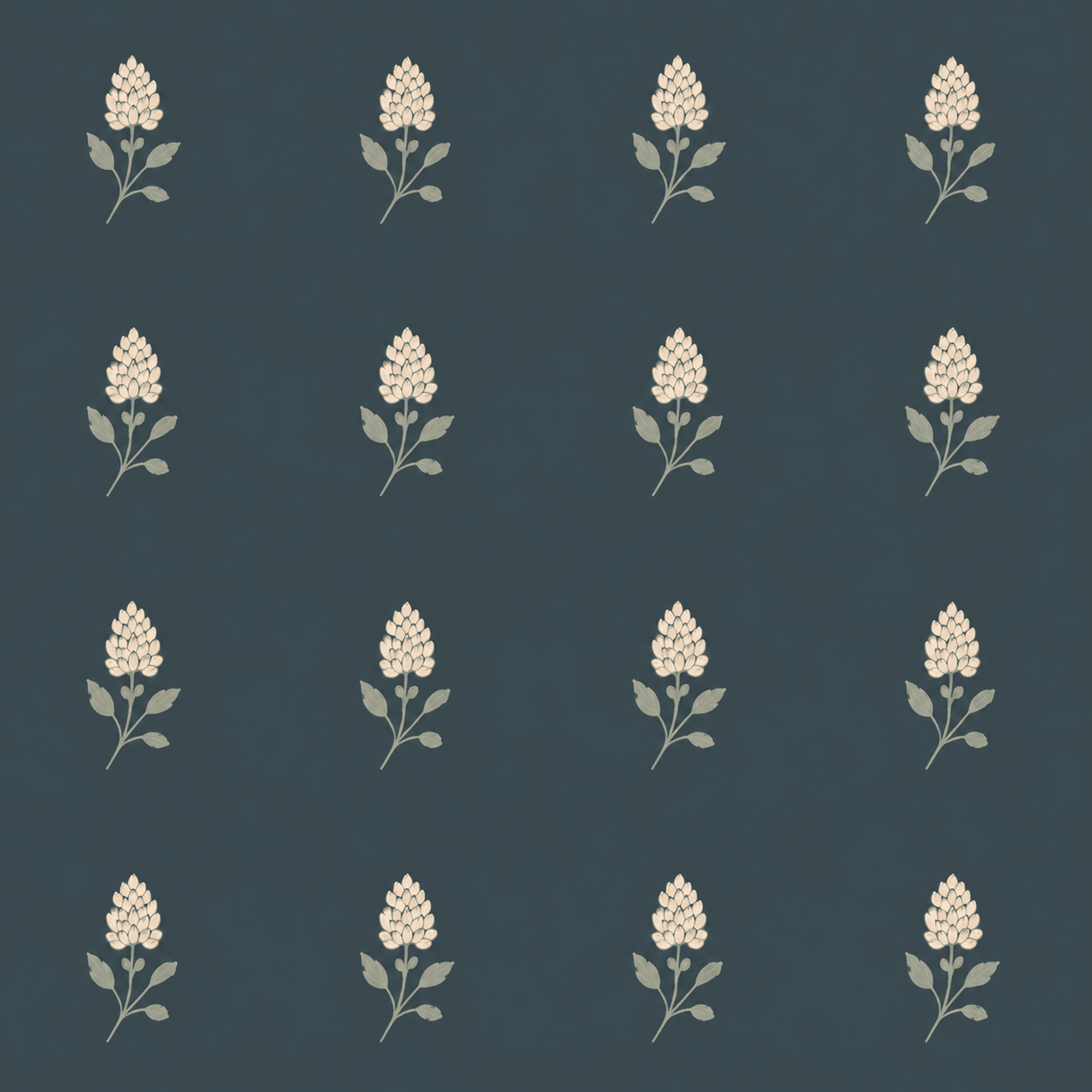 Hedgerow Teal Floral Wallpaper - Lemon Park
