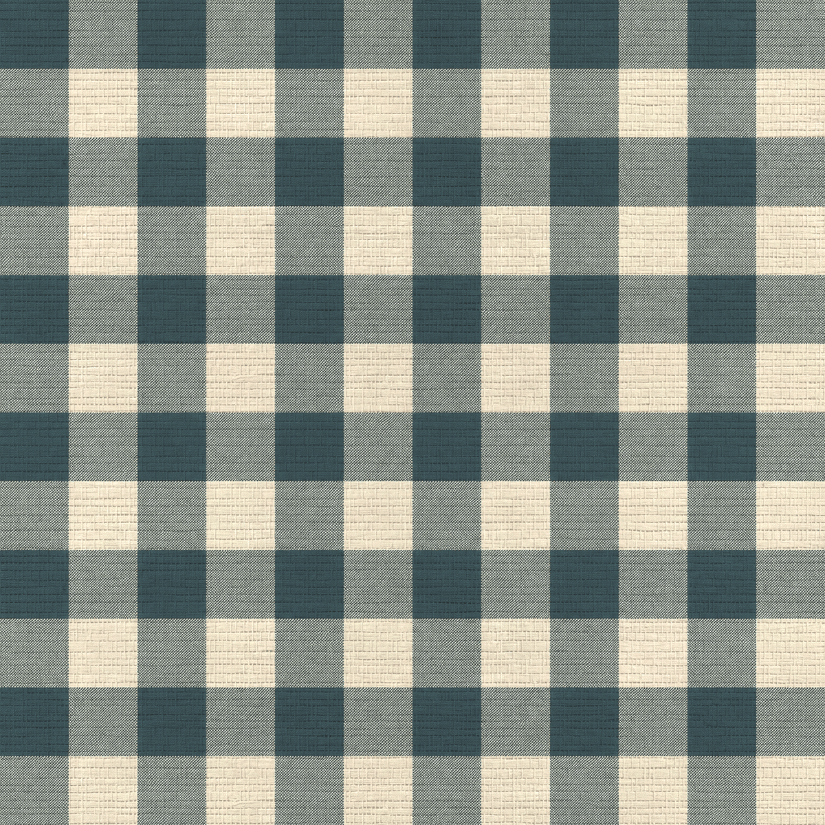 Hedgerow Teal Gingham Faux Grasscloth Wallpaper - Lemon Park