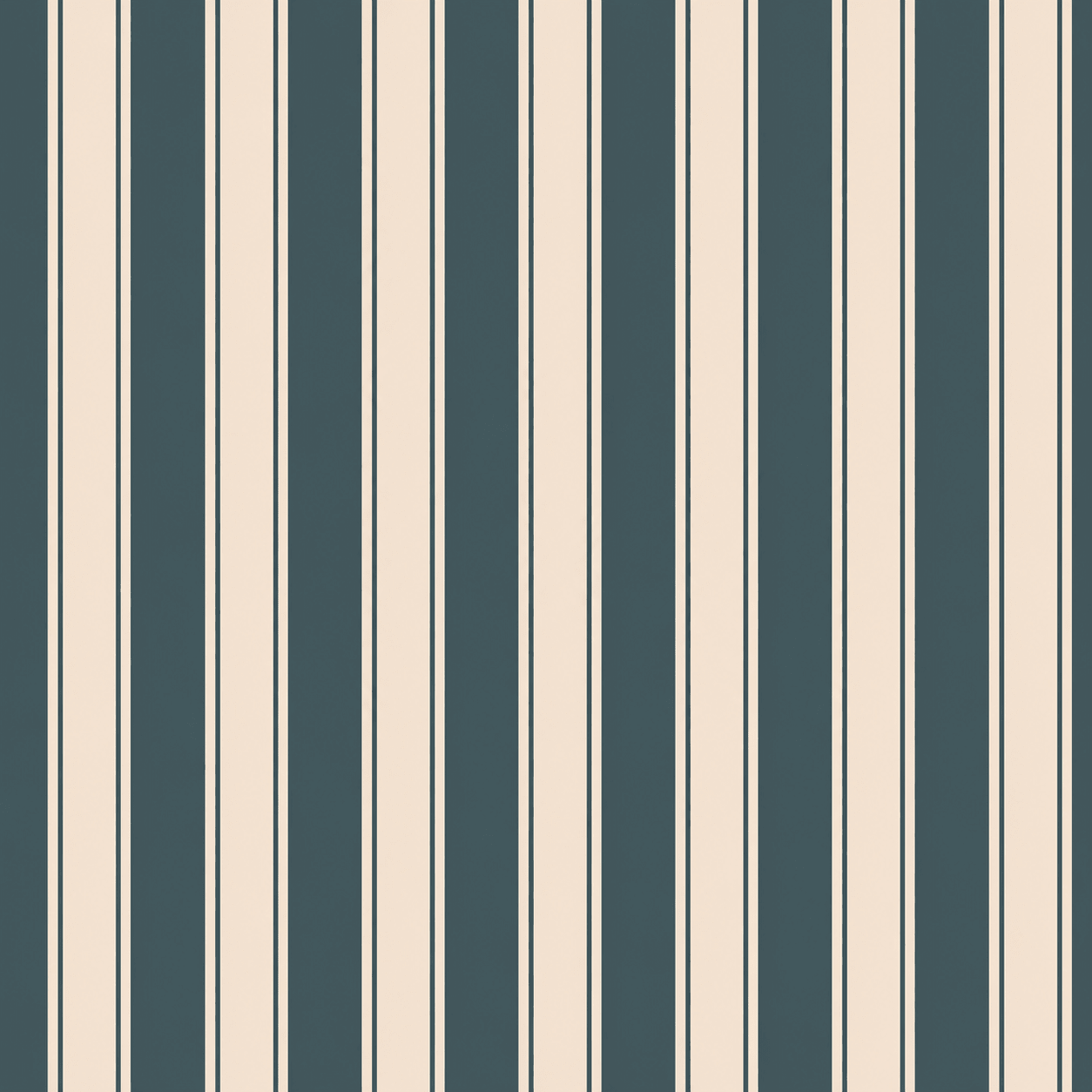 Hedgerow Teal Stripes Wallpaper - Lemon Park