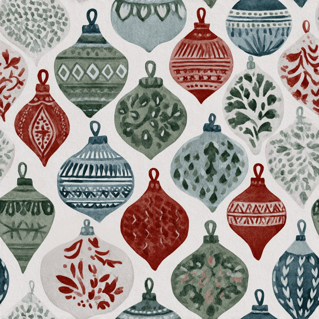 Heirloom Ornaments Wallpaper - Benton Lane Home - Painted Paper