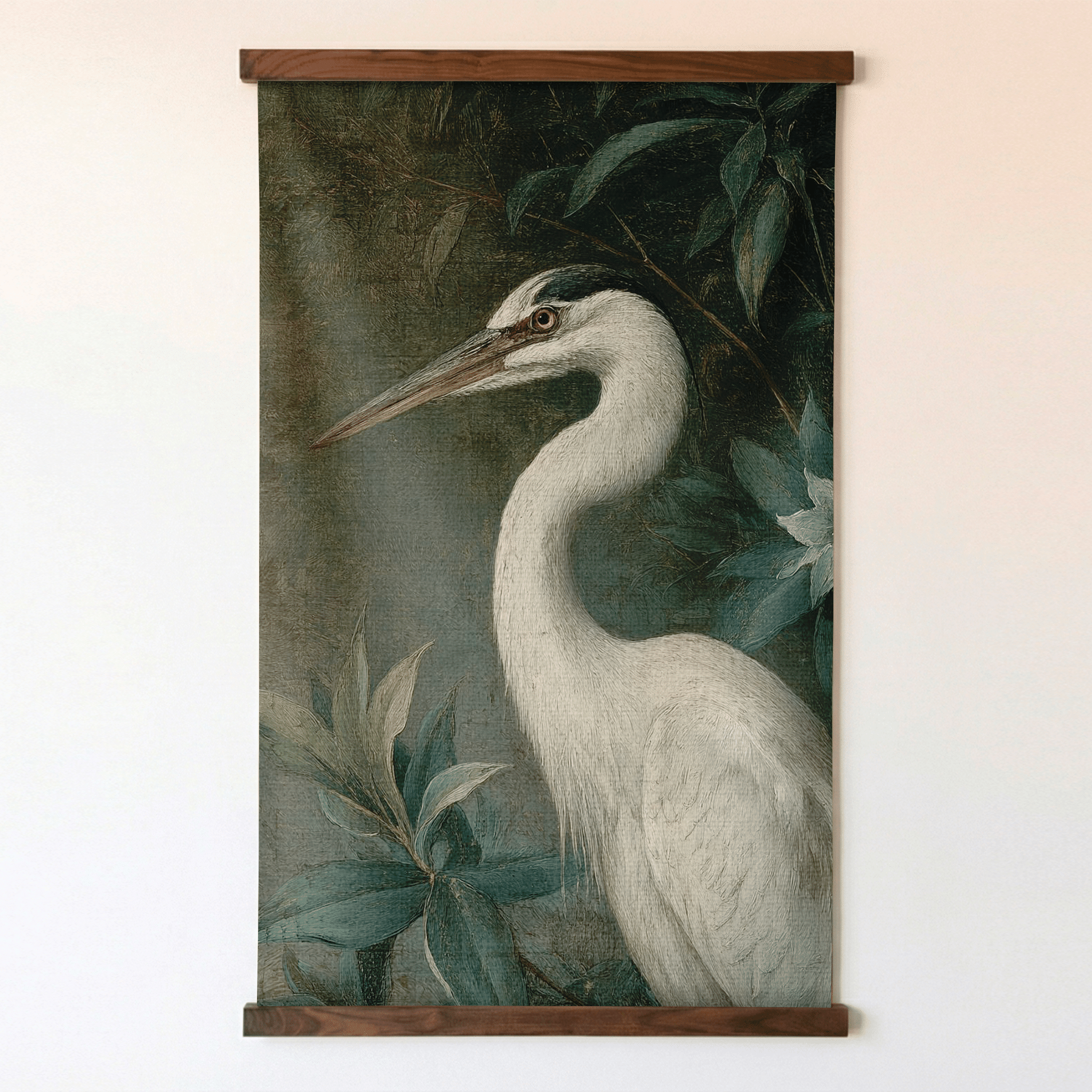 Heron in the Shadows - Tapestry - Benton Lane Home - Painted Paper