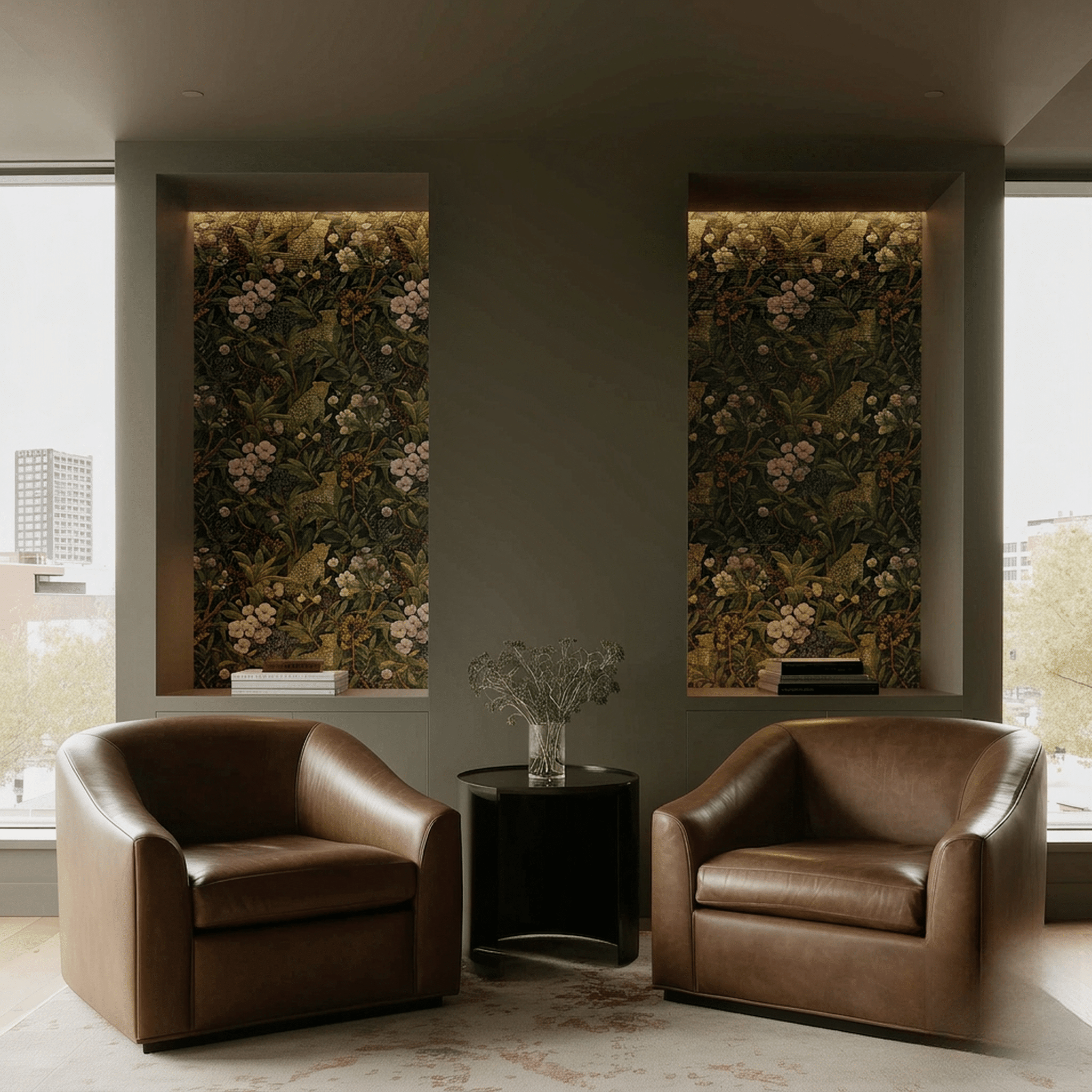 High Meadow Faux Grasscloth Wallpaper - Benton Lane Home - Painted Paper