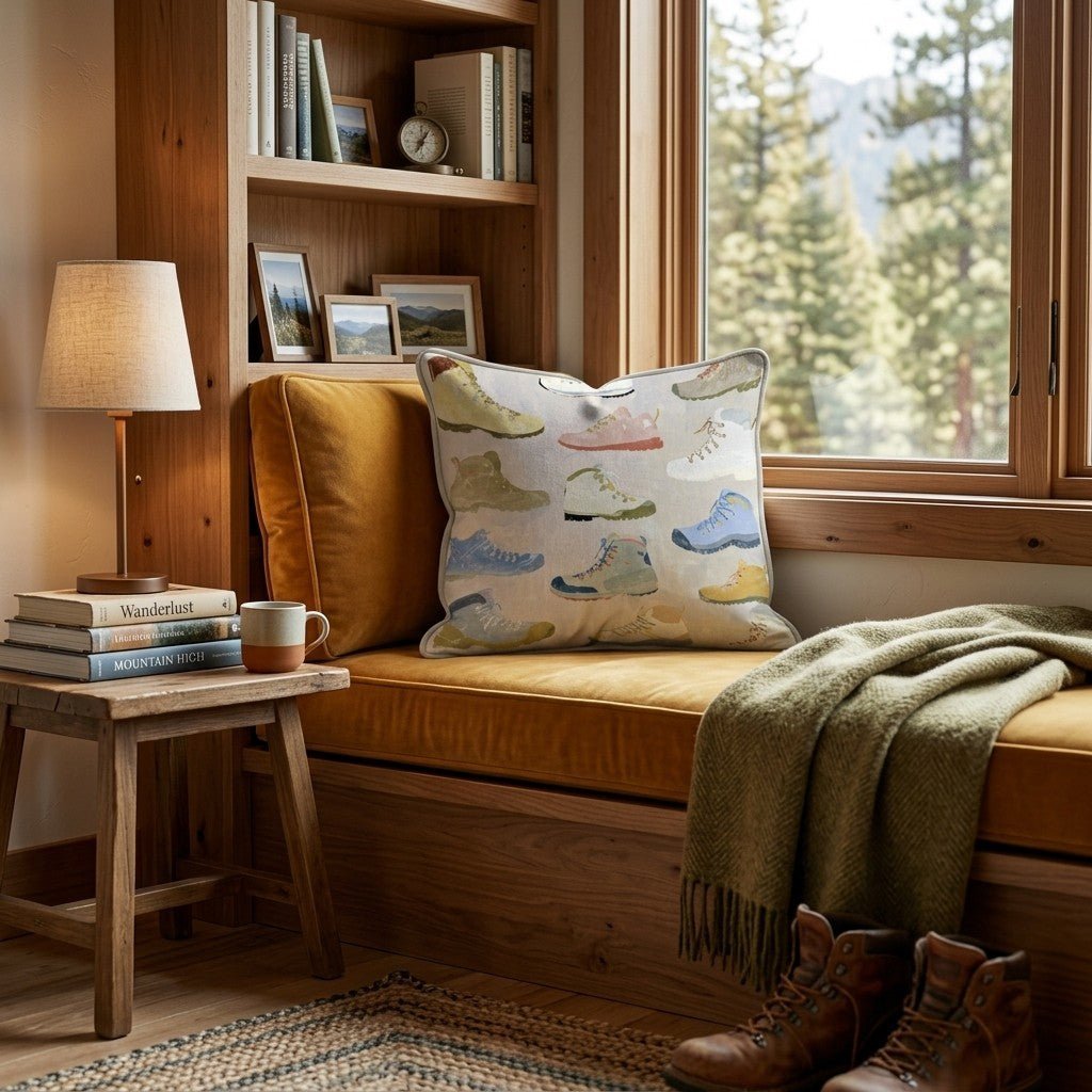 Hiking Boots Throw Pillow - Benton Lane Home - Hillcroft Home