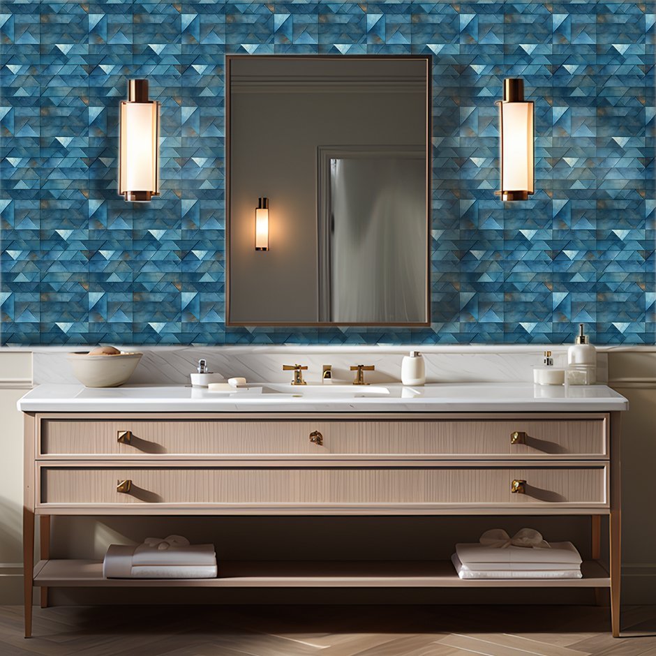 Hollis Blue Wallpaper - Benton Lane Home - Painted Paper