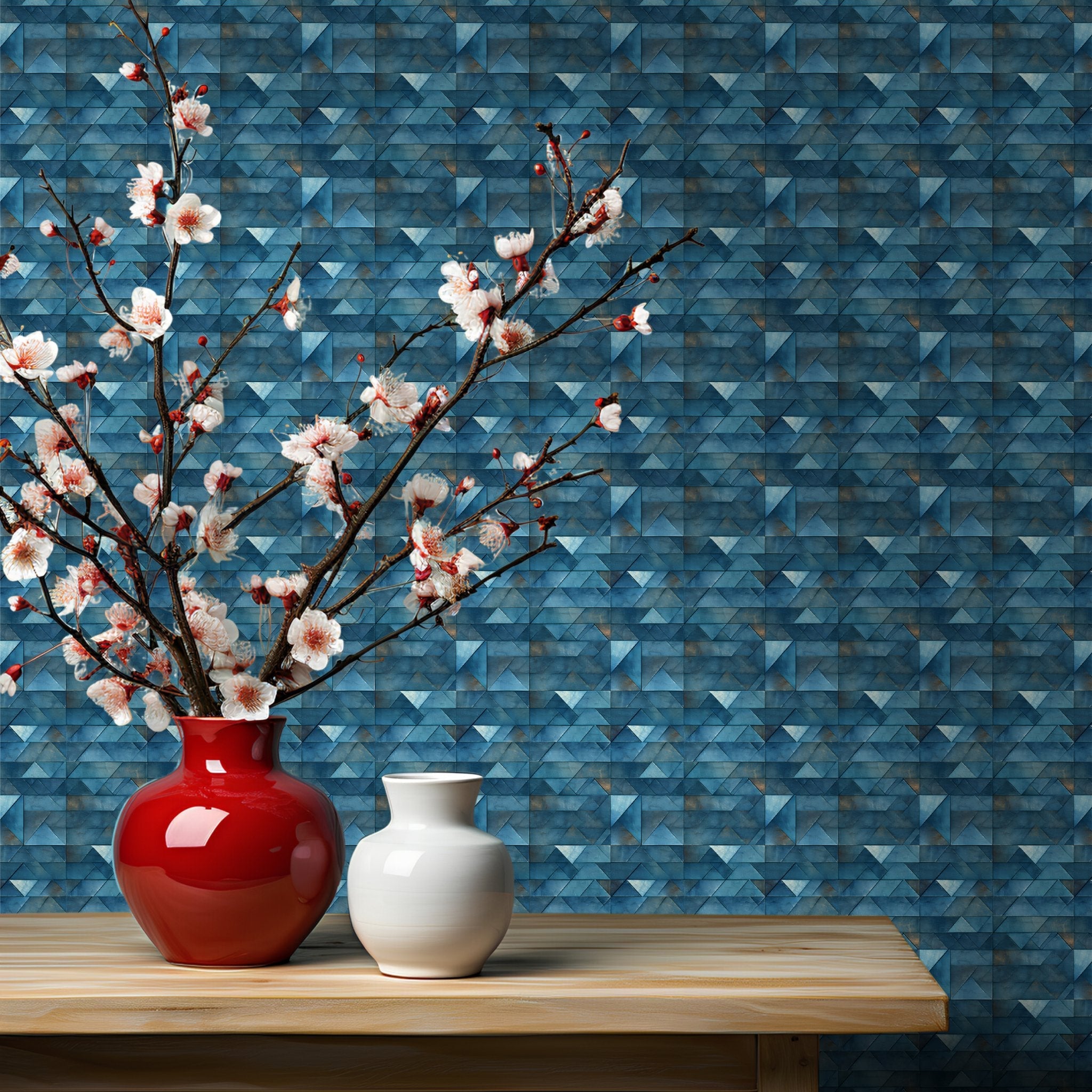 Hollis Blue Wallpaper - Benton Lane Home - Painted Paper