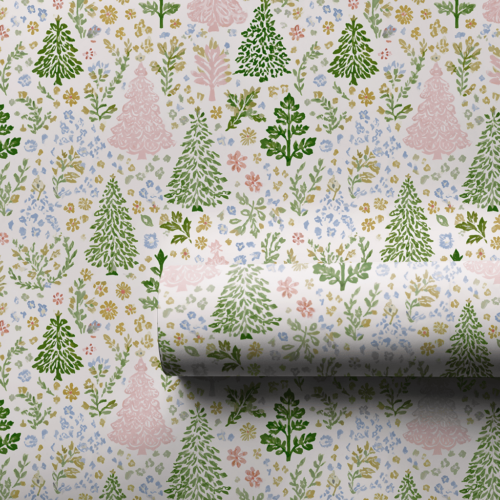 Holly Jolly Floral - Wrapping Paper - Benton Lane Home - Lemon Park