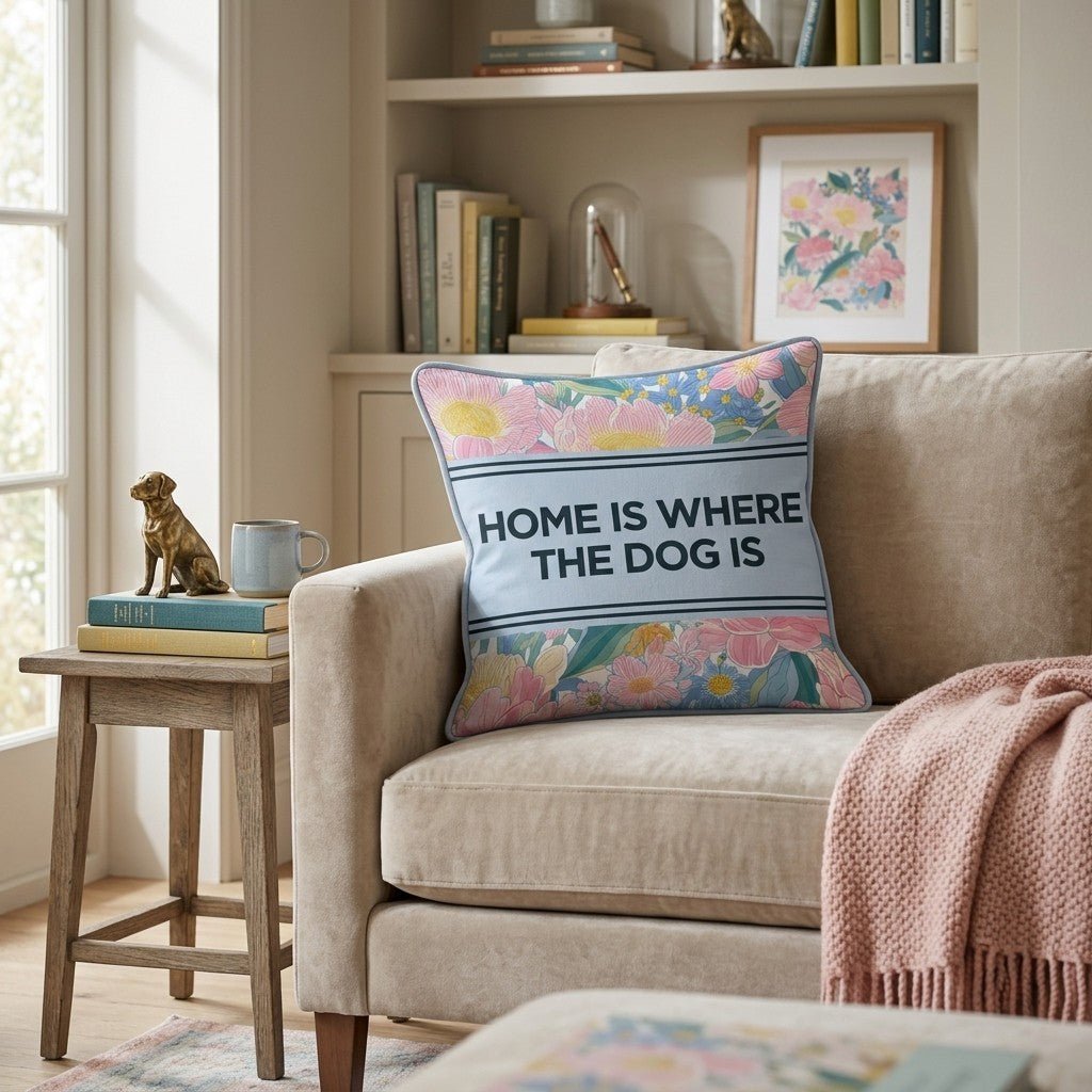 Home is Where the Dog is Throw Pillow - Benton Lane Home - Hillcroft Home