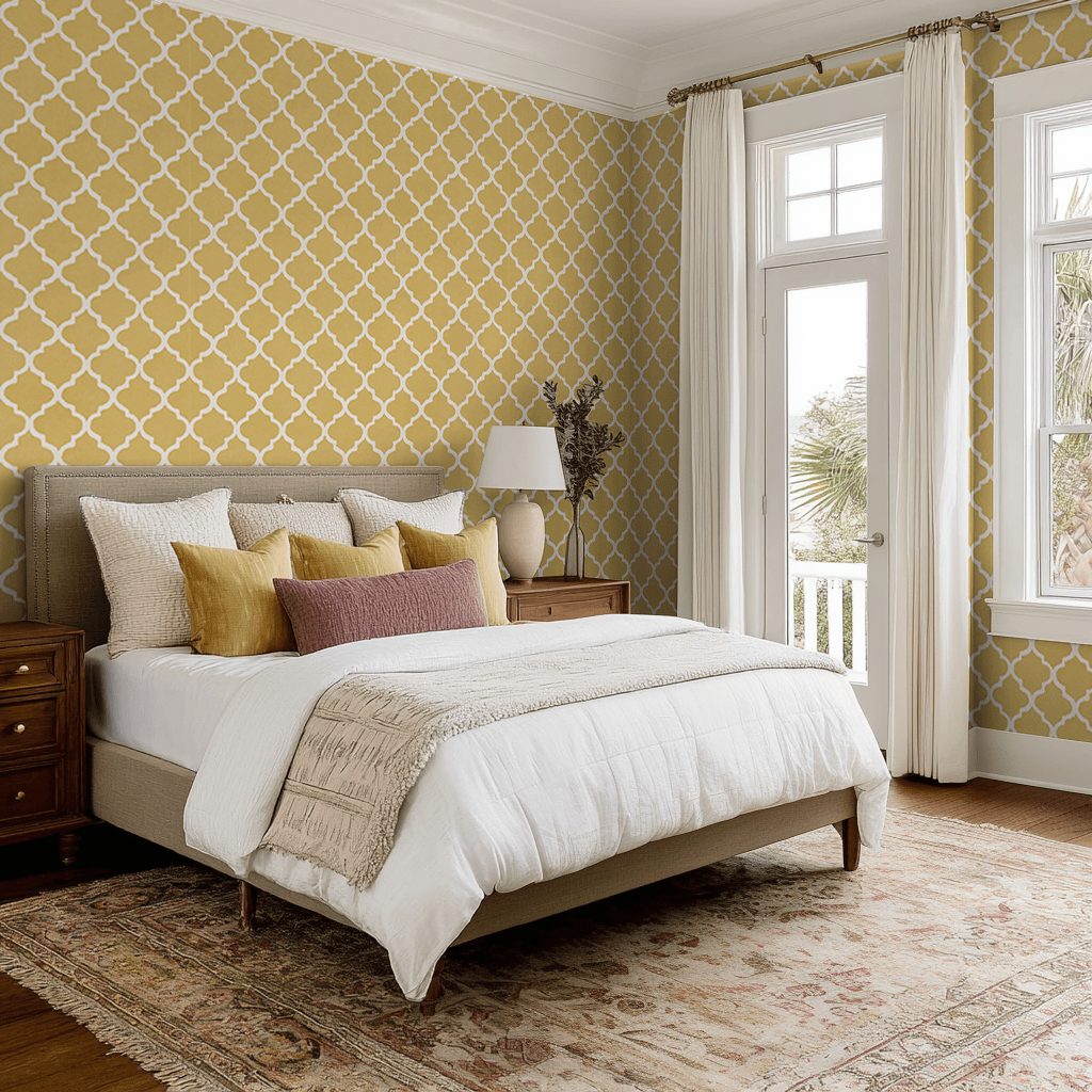 Honey Lattice Wallpaper - Lemon Park