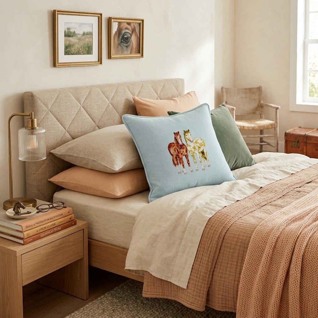 Horse Pair Throw Pillow - Benton Lane Home - Hillcroft Home