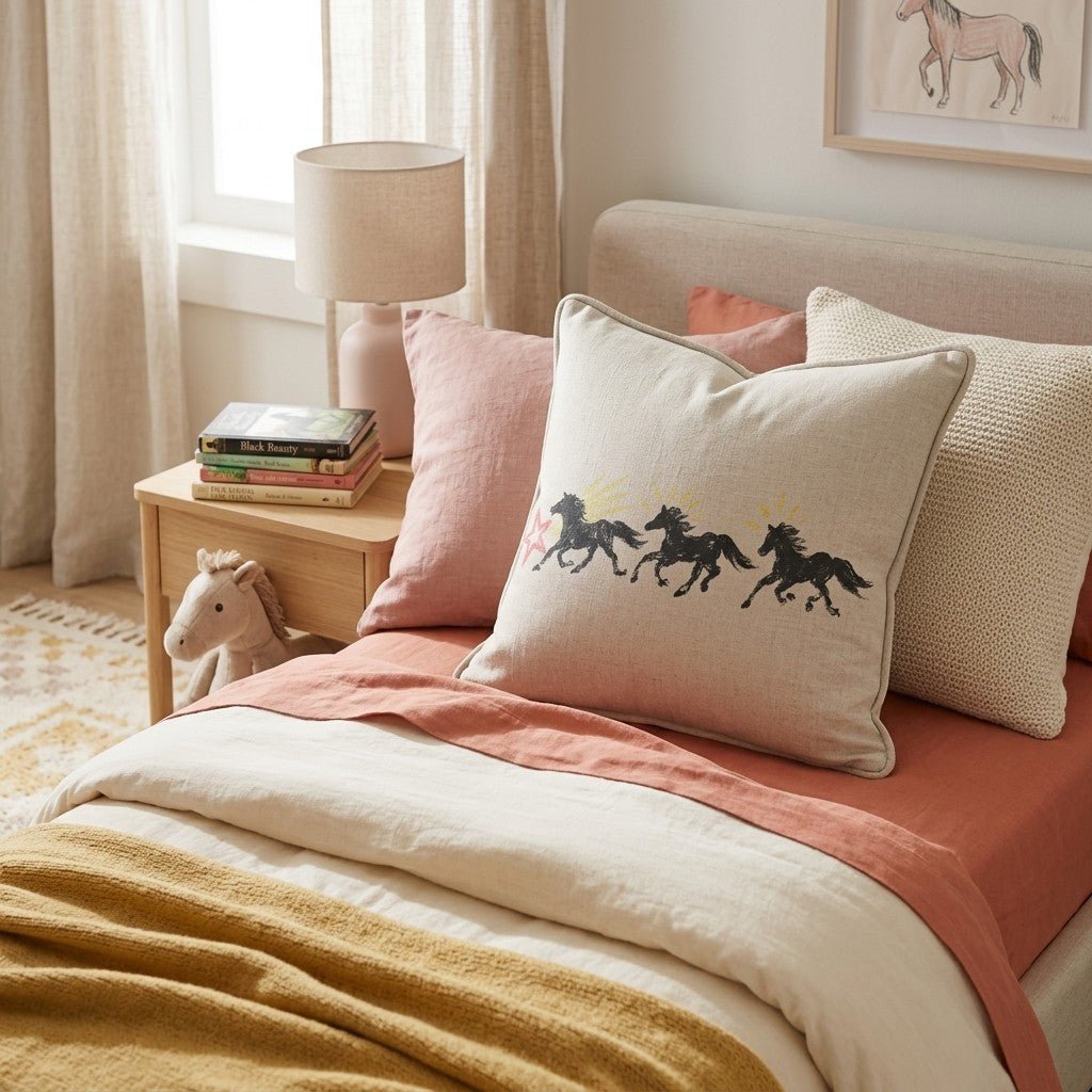 Horses and Star Throw Pillow - Benton Lane Home - Hillcroft Home