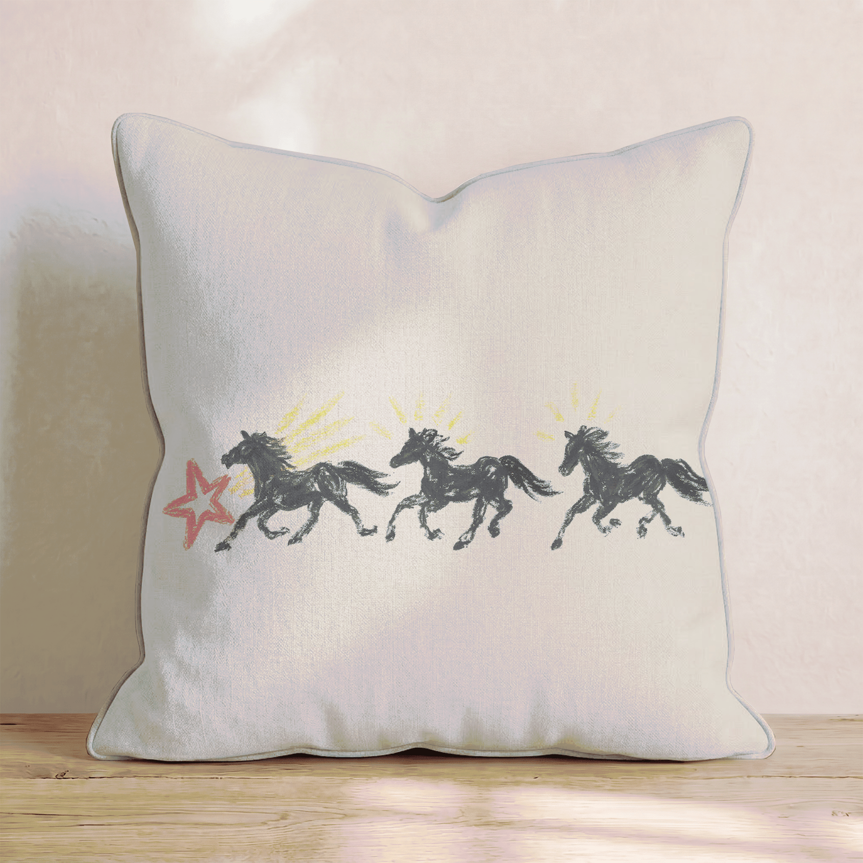Horses and Star Throw Pillow - Benton Lane Home - Hillcroft Home