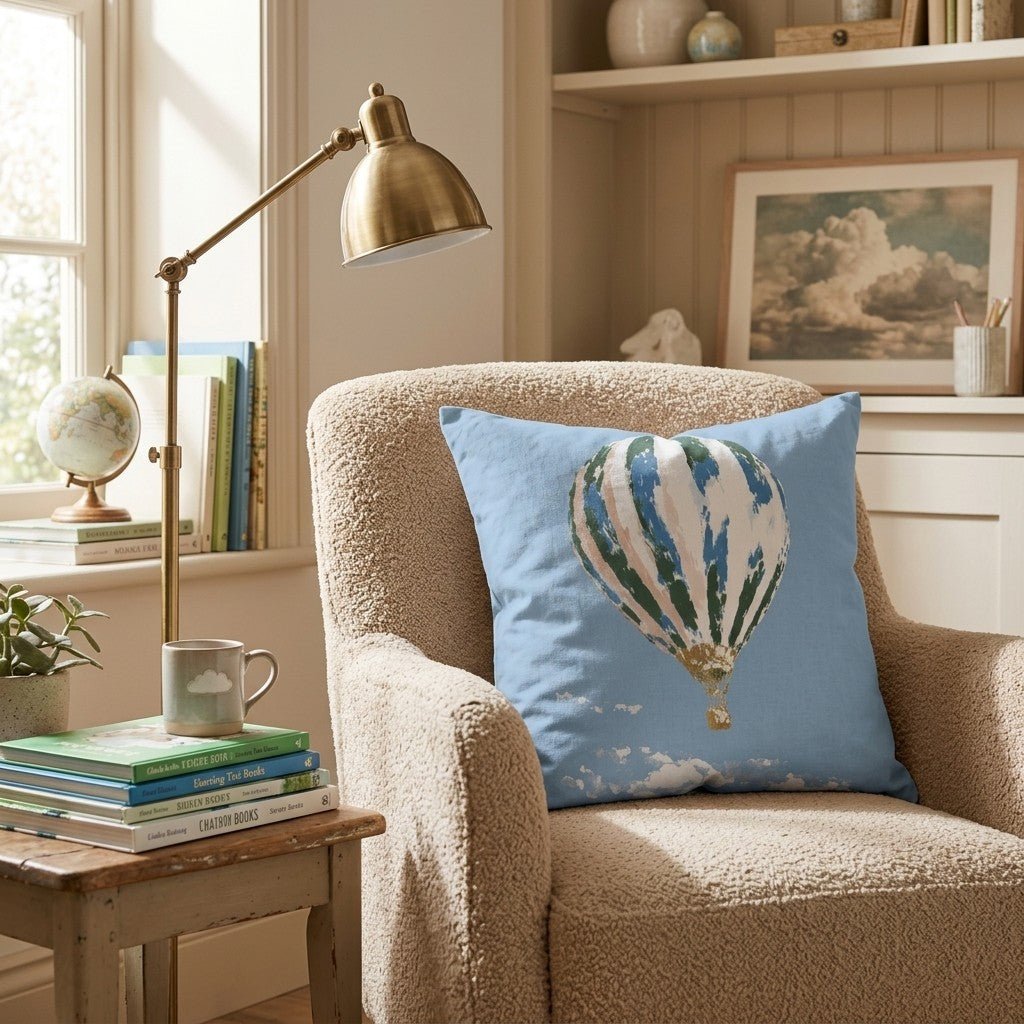 Hot Air Balloon Throw Pillow - Benton Lane Home - Hillcroft Home