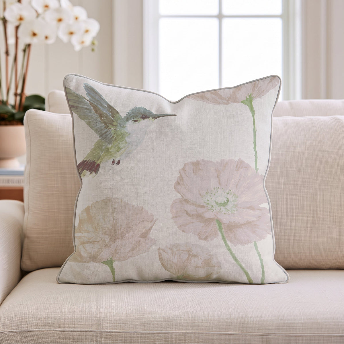 Hummingbird Floral Throw Pillow - Benton Lane Home - Hillcroft Home