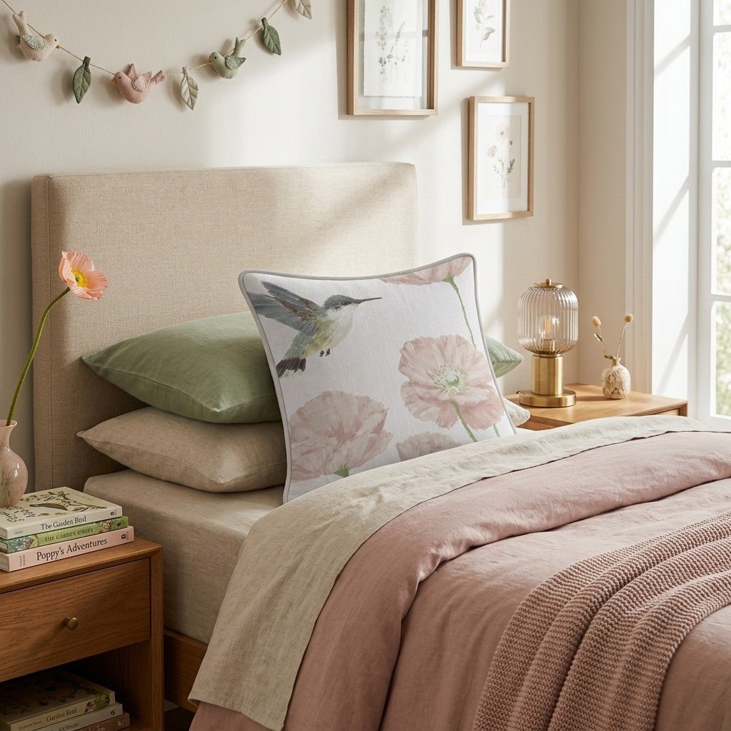Hummingbird Floral Throw Pillow - Benton Lane Home - Hillcroft Home