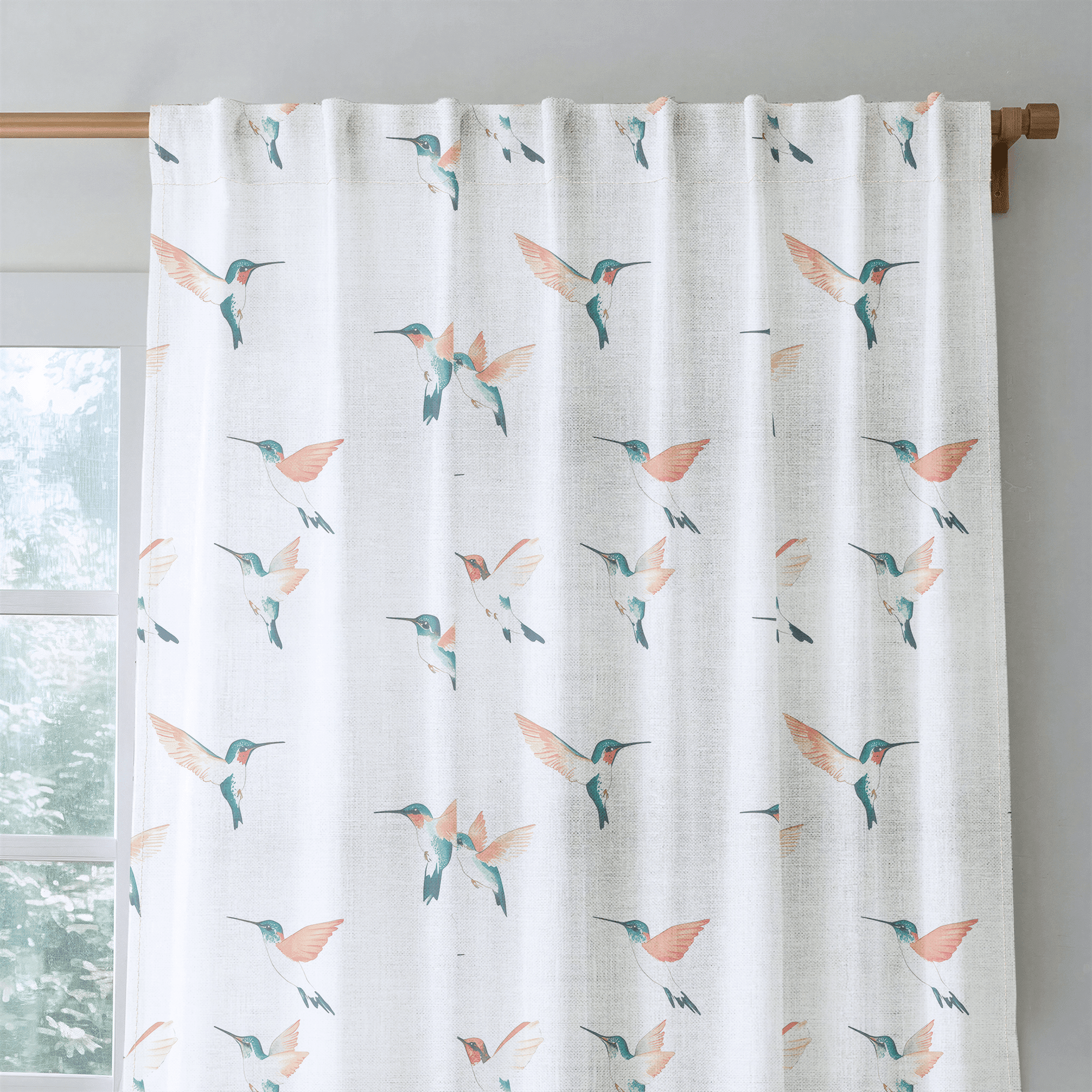 Hummingbirds - Drapery - Benton Lane Home - Lemon Park