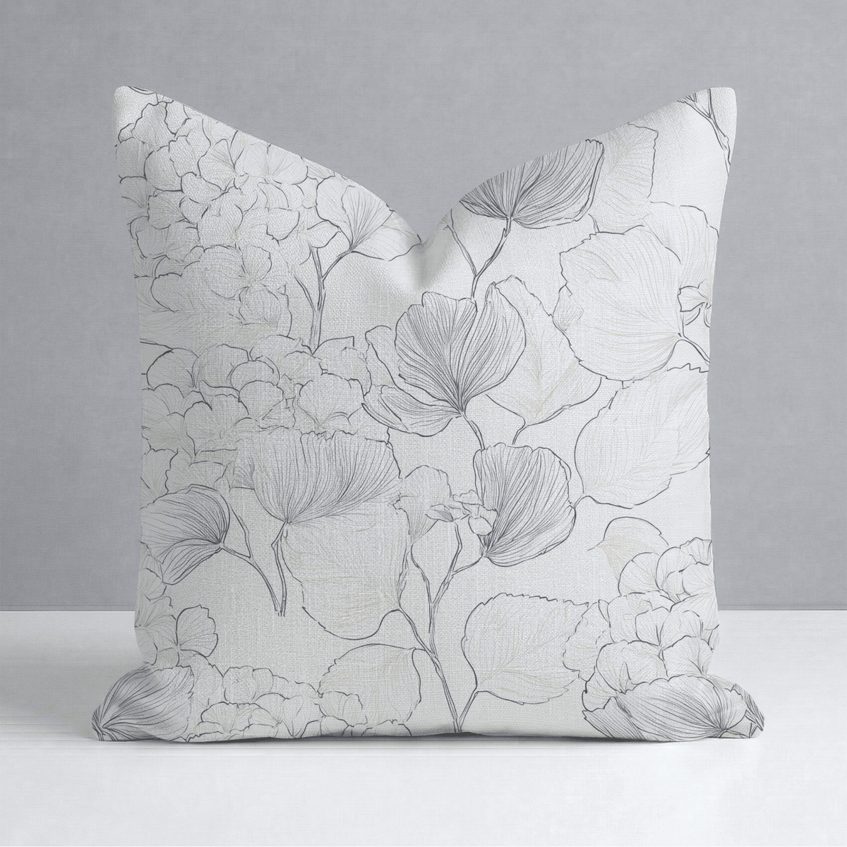 Hydrangea Lining Throw Pillow - Lemon Park