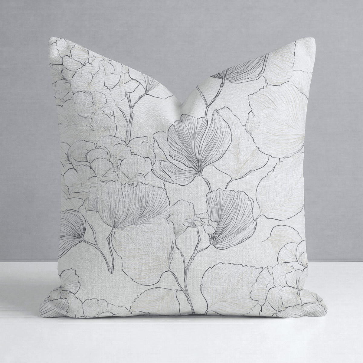 Hydrangea Lining Throw Pillow - Lemon Park