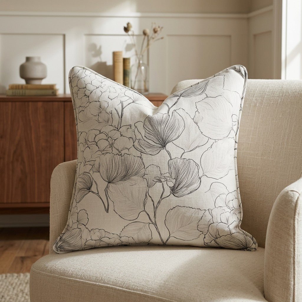Hydrangea Lining Throw Pillow - Benton Lane Home - Lemon Park