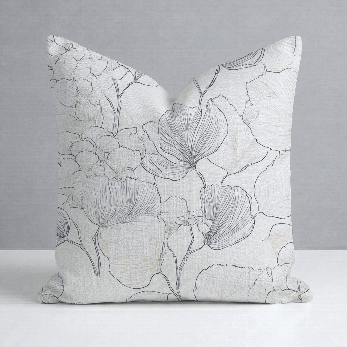 Hydrangea Lining Throw Pillow - Lemon Park