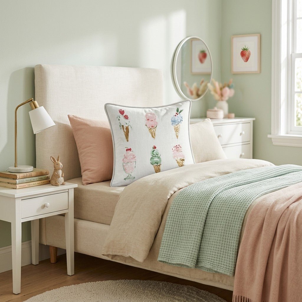 Ice Cream Cones Throw Pillow - Benton Lane Home - Hillcroft Home