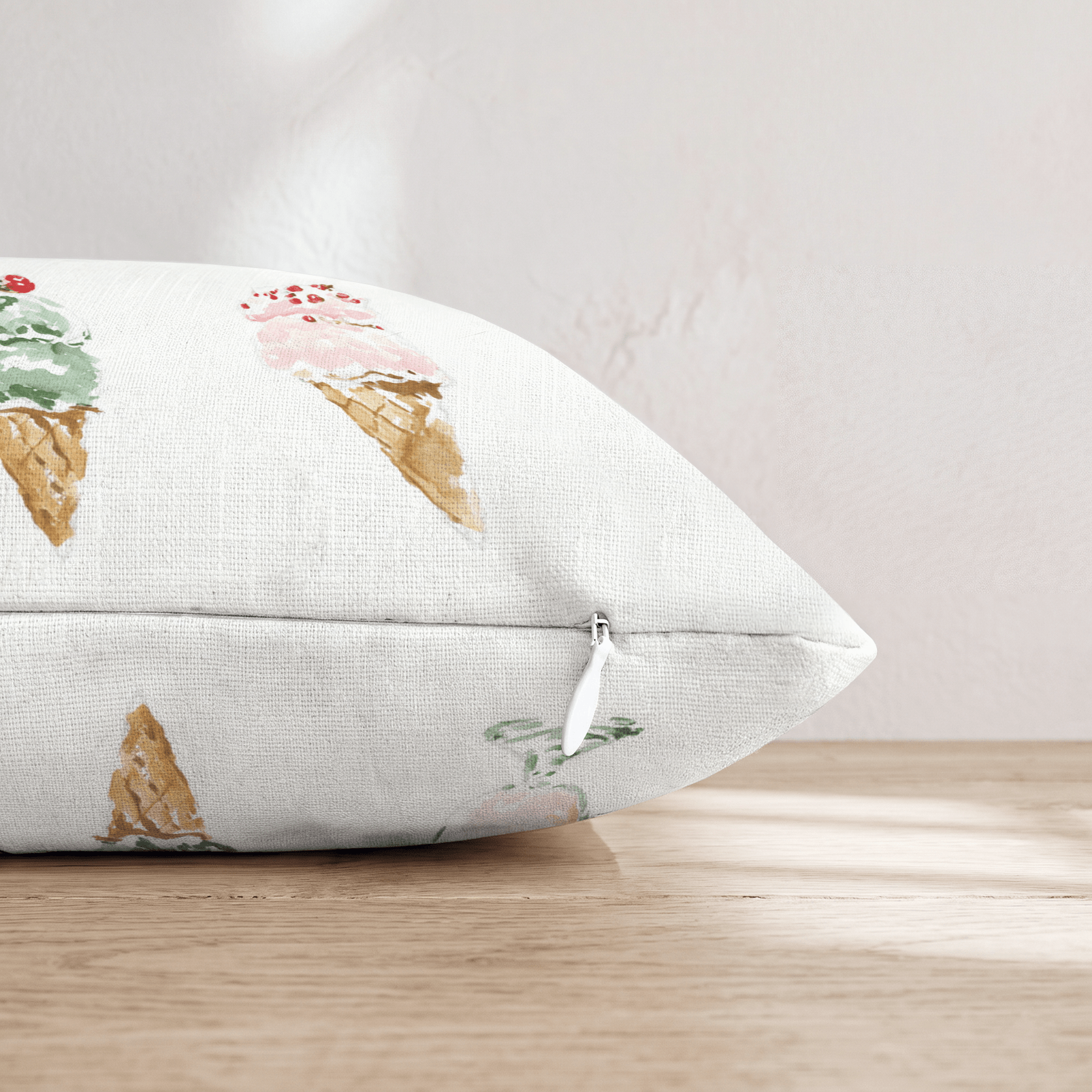 Ice Cream Cones Throw Pillow - Hillcroft Home