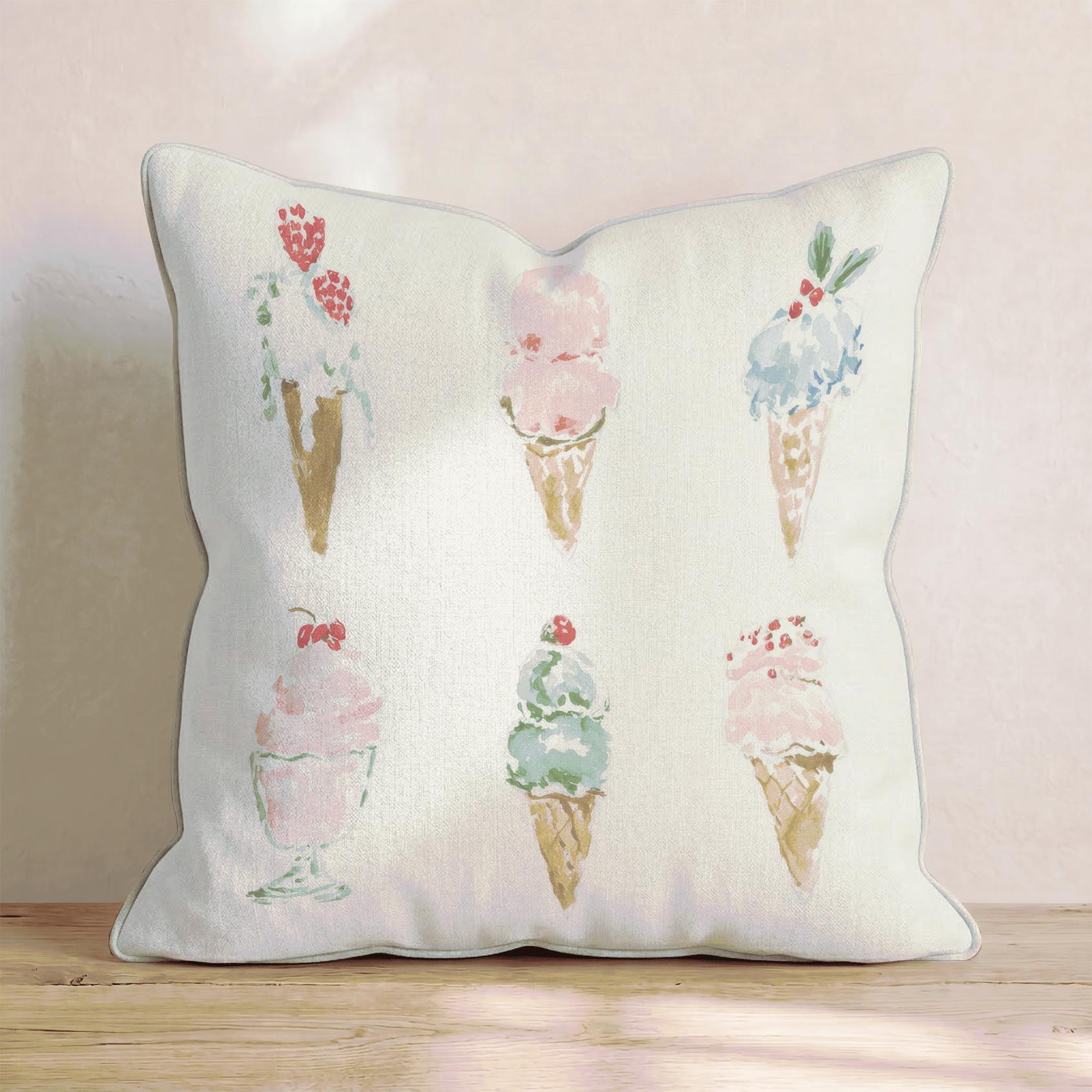 Ice Cream Cones Throw Pillow - Benton Lane Home - Hillcroft Home